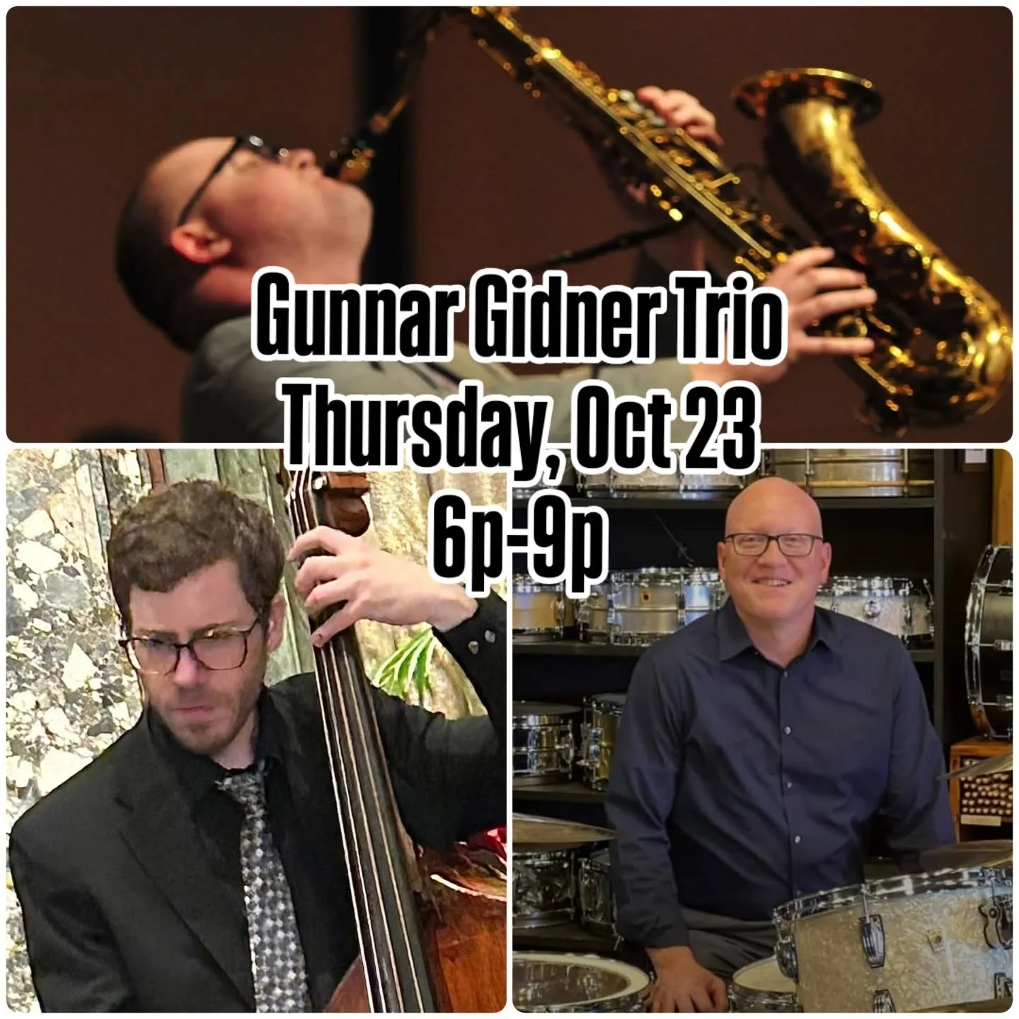 •• Gunnar Gidner Trio is here from 6-9pm tonight and we've got a whole list of new $10 martinis for the fall...join us for fabulous live music, delectable small plates, and $10 handcrafted martinis all night long! ••