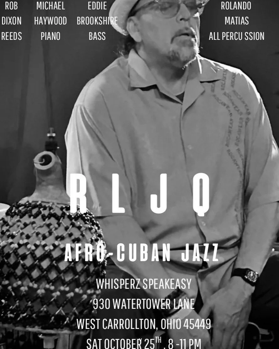 🔹🔹RLJQ Afro-Cuban Jazz joins us at Whisperz Speakeasy at 8pm for the first time tonight, Saturday, October 25th - and we hope you will too!  With a fusion of traditional Afro-Cuban rhythms, syncopated brass, instrumental solos, and typical jazz imp