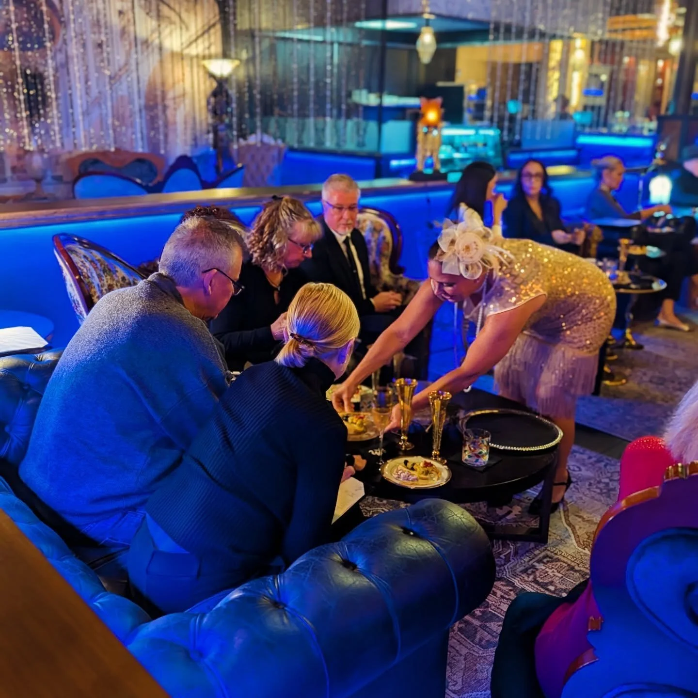 ▪️▪️More wonderful pics from our last wine pairing. Grab your tickets to Whisperz Speakeasy New Year's Eve Party: Silver, Gold &amp; Decadence while you still can! Seating is limited &amp; tickets are going fast - this promises to be our most opulent