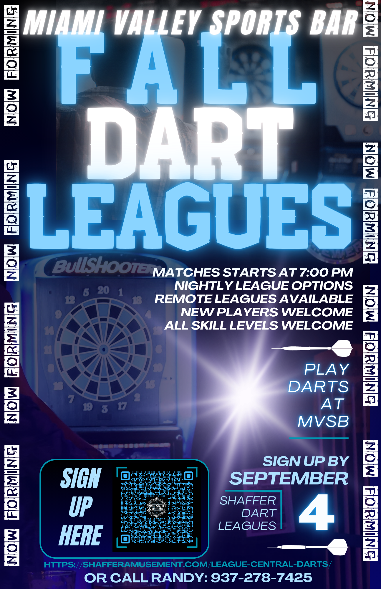 Now signing up Fall Dart Leagues at Miami Valley Sports Bar