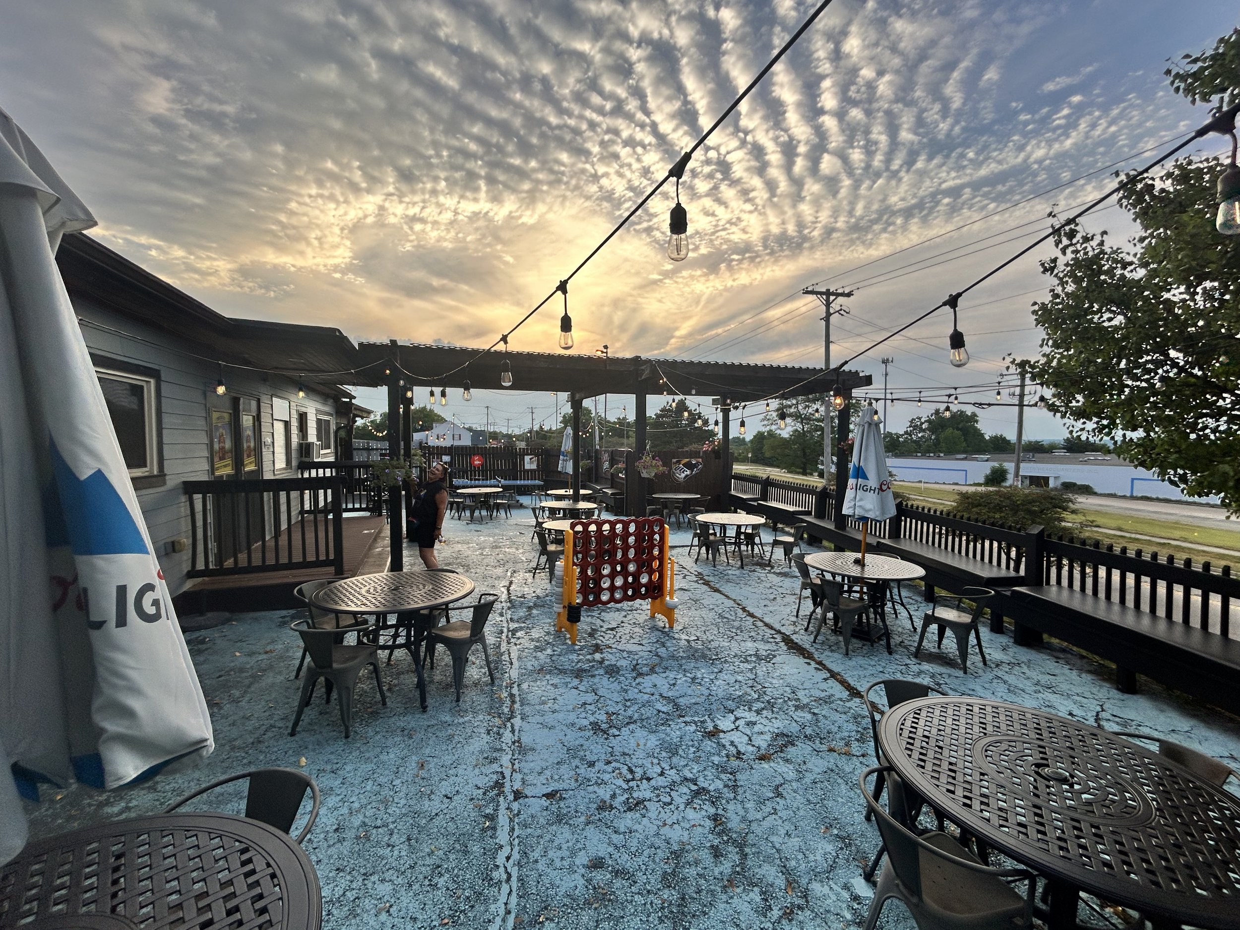 Time for patio drinks at MVSB - great sunset views