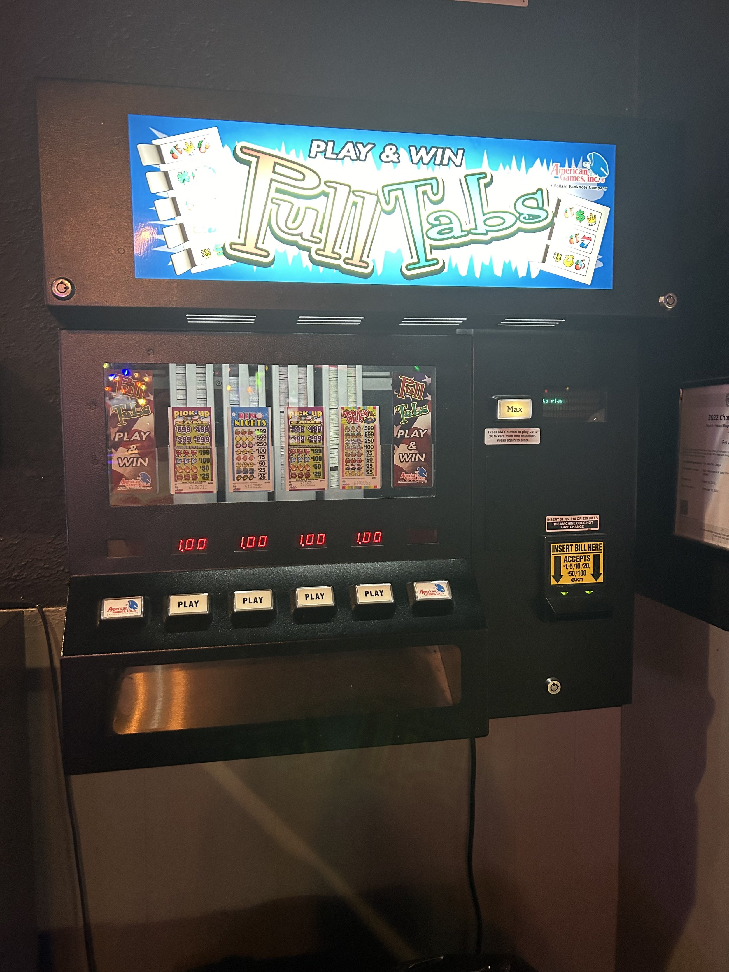 Pull tabs at Miami Valley Sports Bar