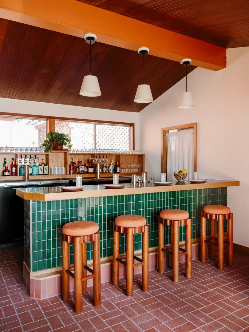 Bar with stools
