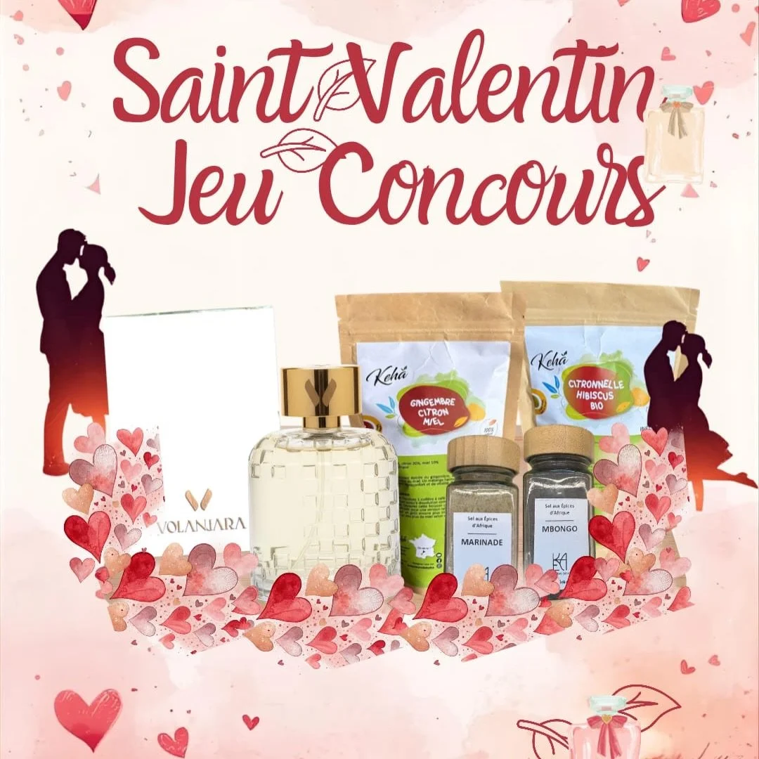 🚨CONCOURS SP&Eacute;CIALE SAINT-VALENTIN &hearts;️ 

💥 COFFRET BIEN-&Egrave;TRE ULTIME
Contenant : 
🌿 1 Lot d&rsquo;infusions Les Saveurs de Keha
💐 1 Eau de Parfum Volanjara 100ml
💎 Valeurs du lot : 350&euro; 

👉🏾 Les r&egrave;gles sont simple