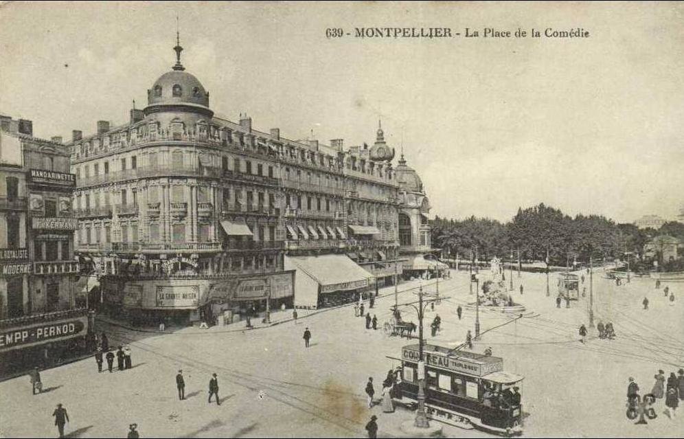 Gravure représentant la ville de Montpellier au 19ème siècle