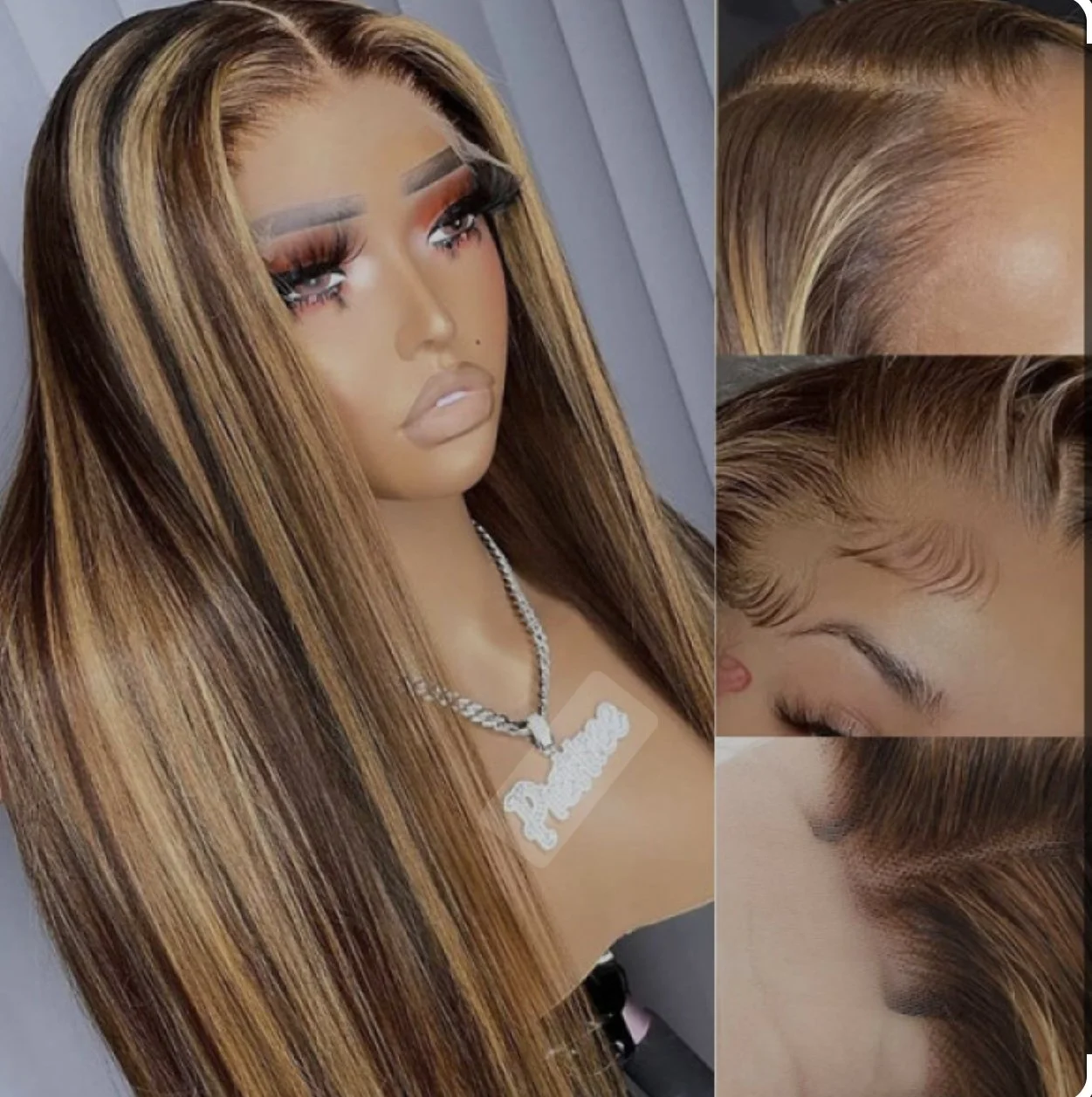 Highlight straight wig