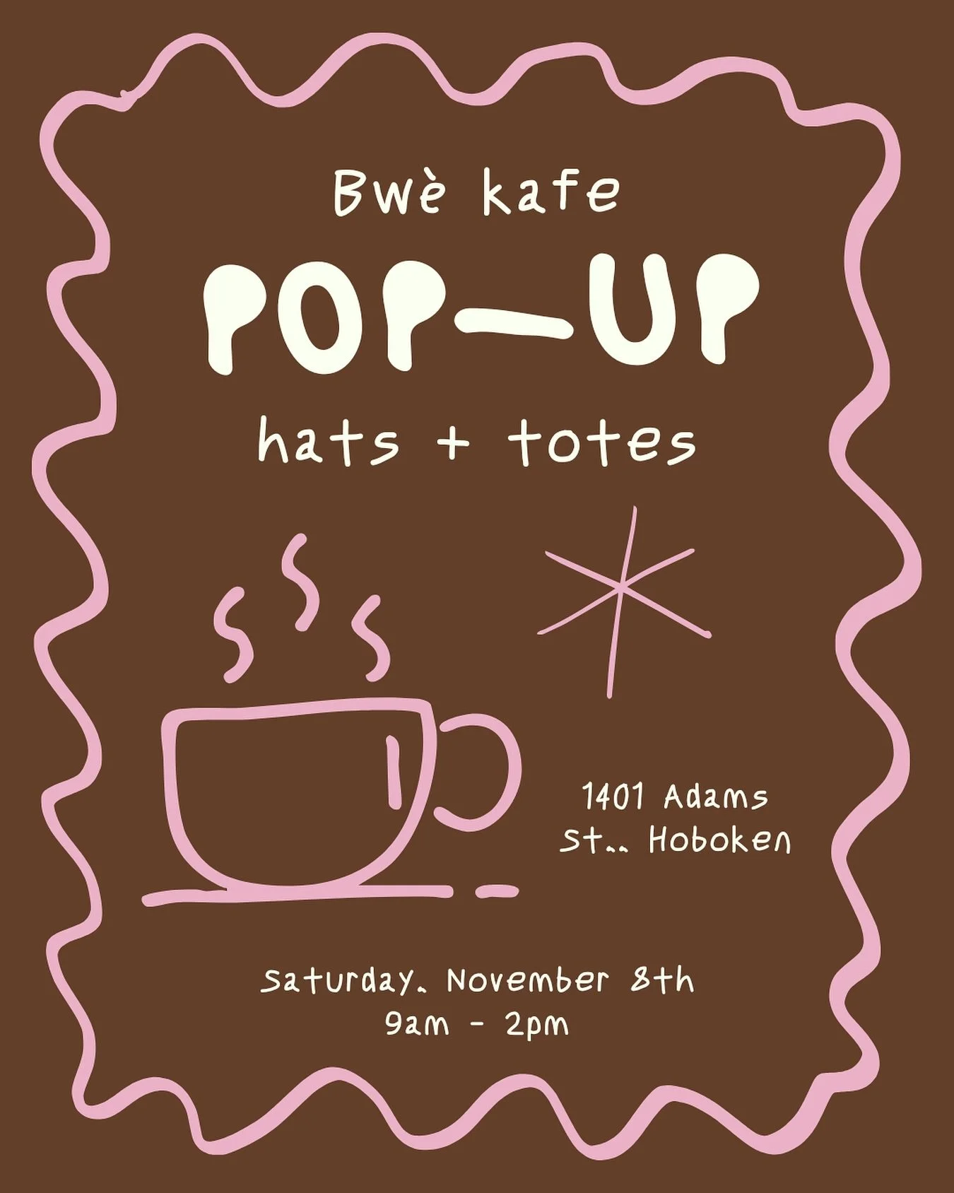 catch us at bw&egrave; kafe in uptown hoboken 🩷

hbkn round 2 this saturday 9-2 ✨☕️