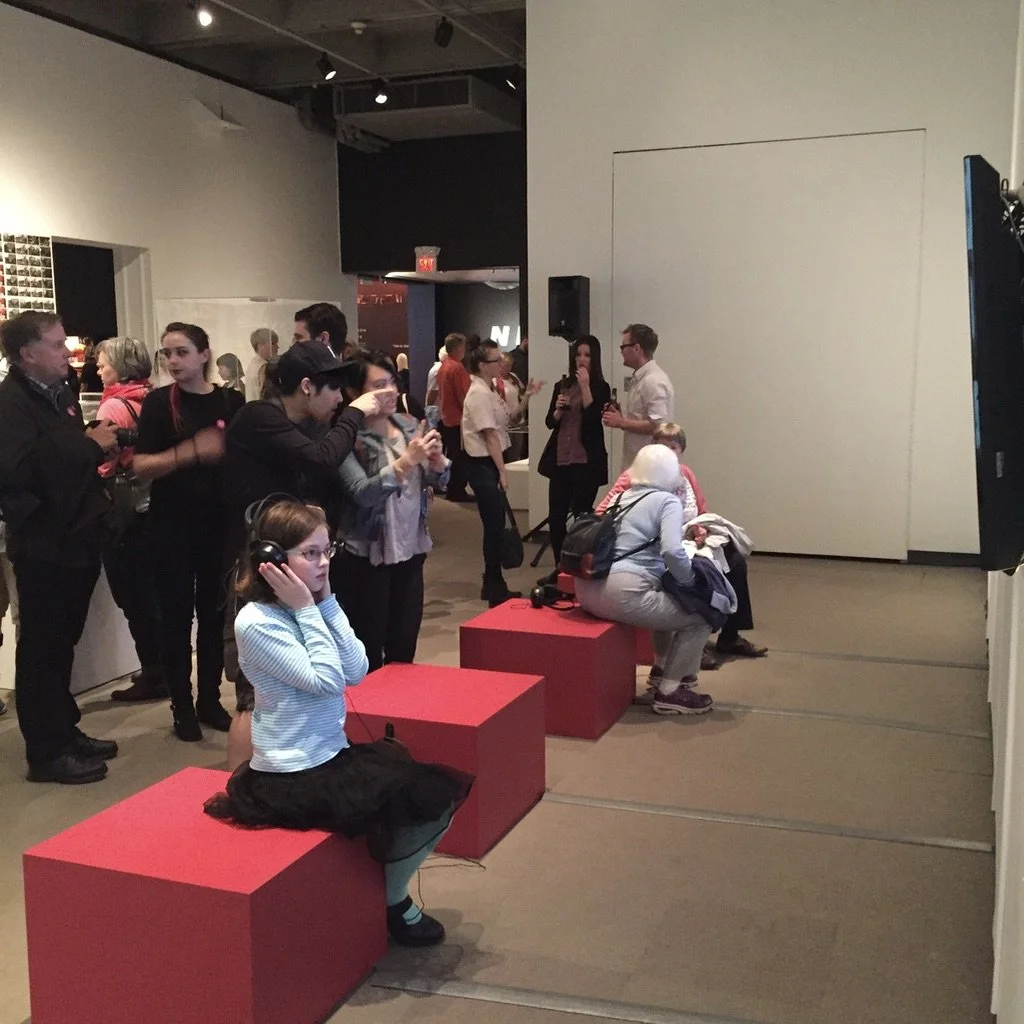At the opening of "All Together Now", Museum of Vancouver, showing SIAT student films.