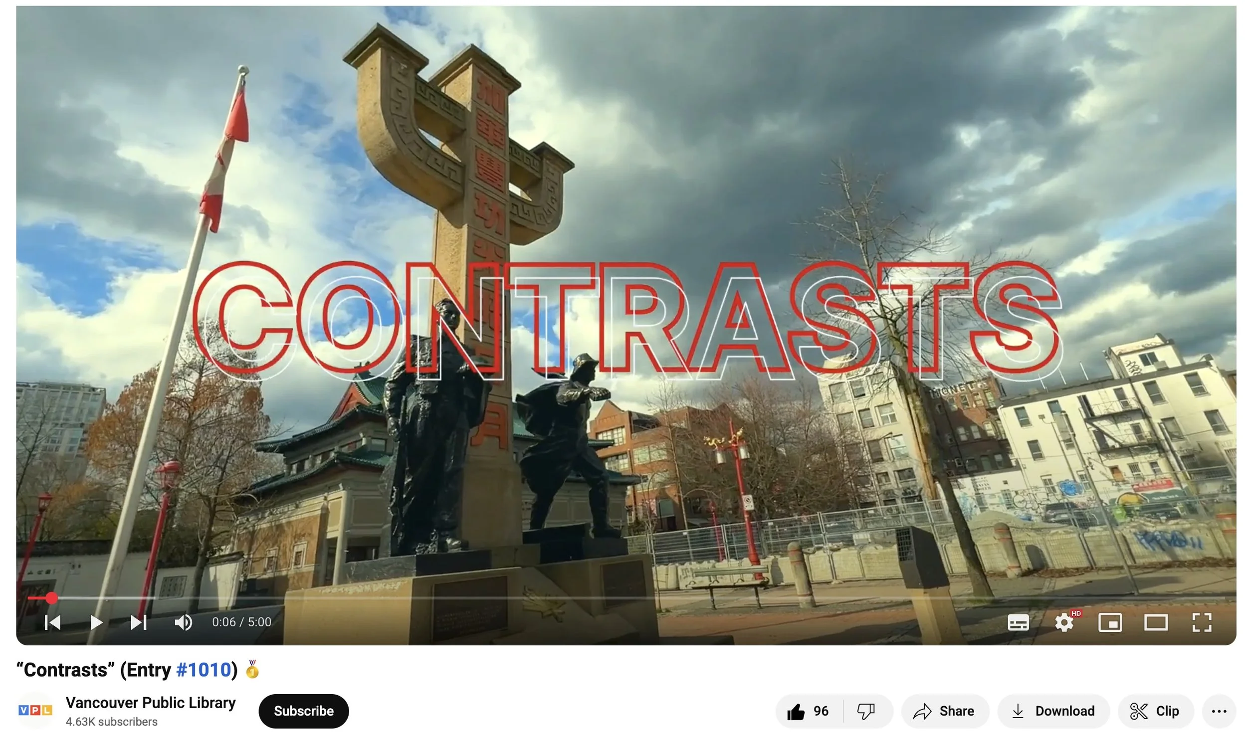 City Poem Contest Entry #1010. First place winner. Team: Brian Baldueza, Wilson Pham, Nanop Yansomboon, Brianna Wong, Milana Umrilova. Location: Chinatown. SFU IAT 344 (Term Two). Click on image to watch.