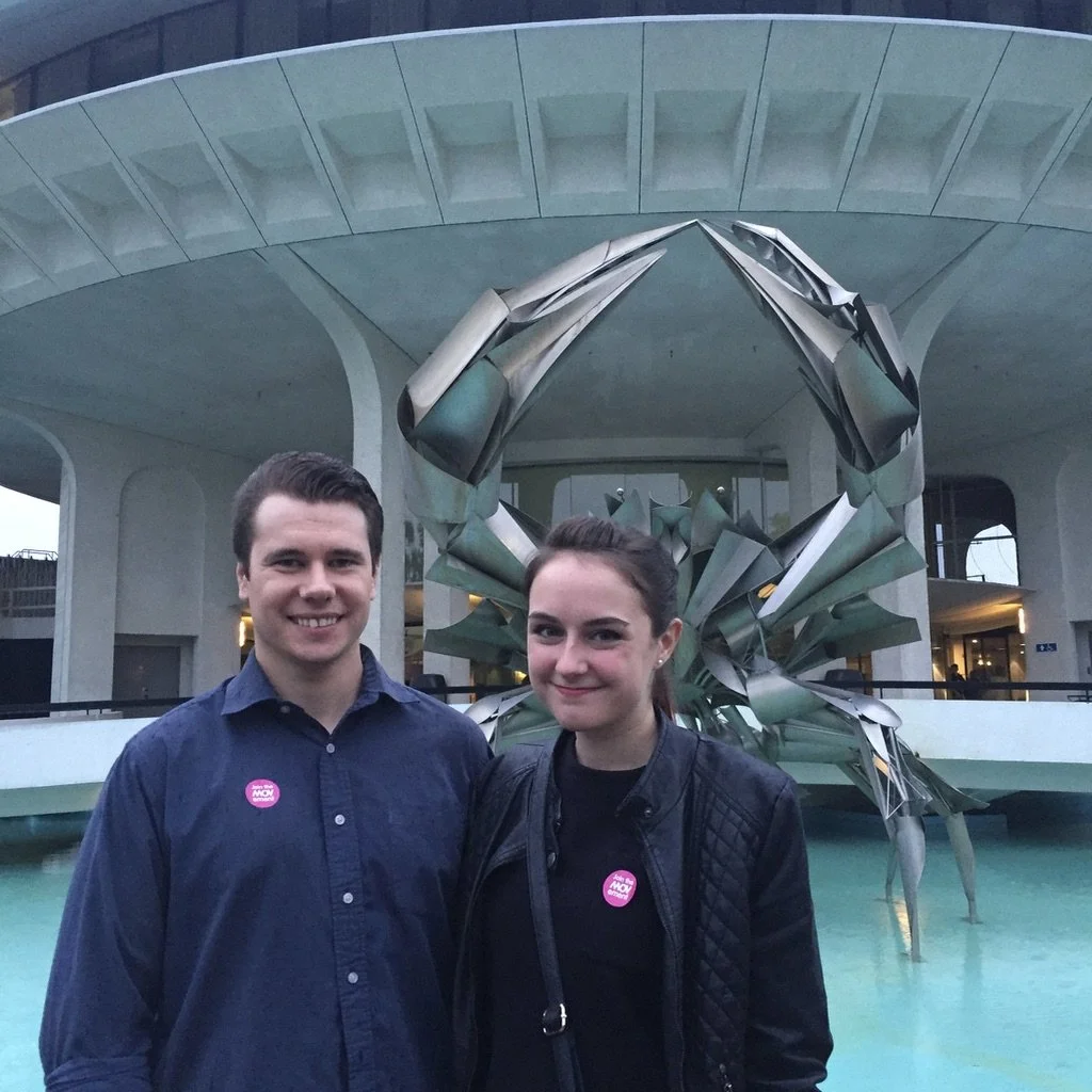Students at the opening of All Together Now, where their film is being screened