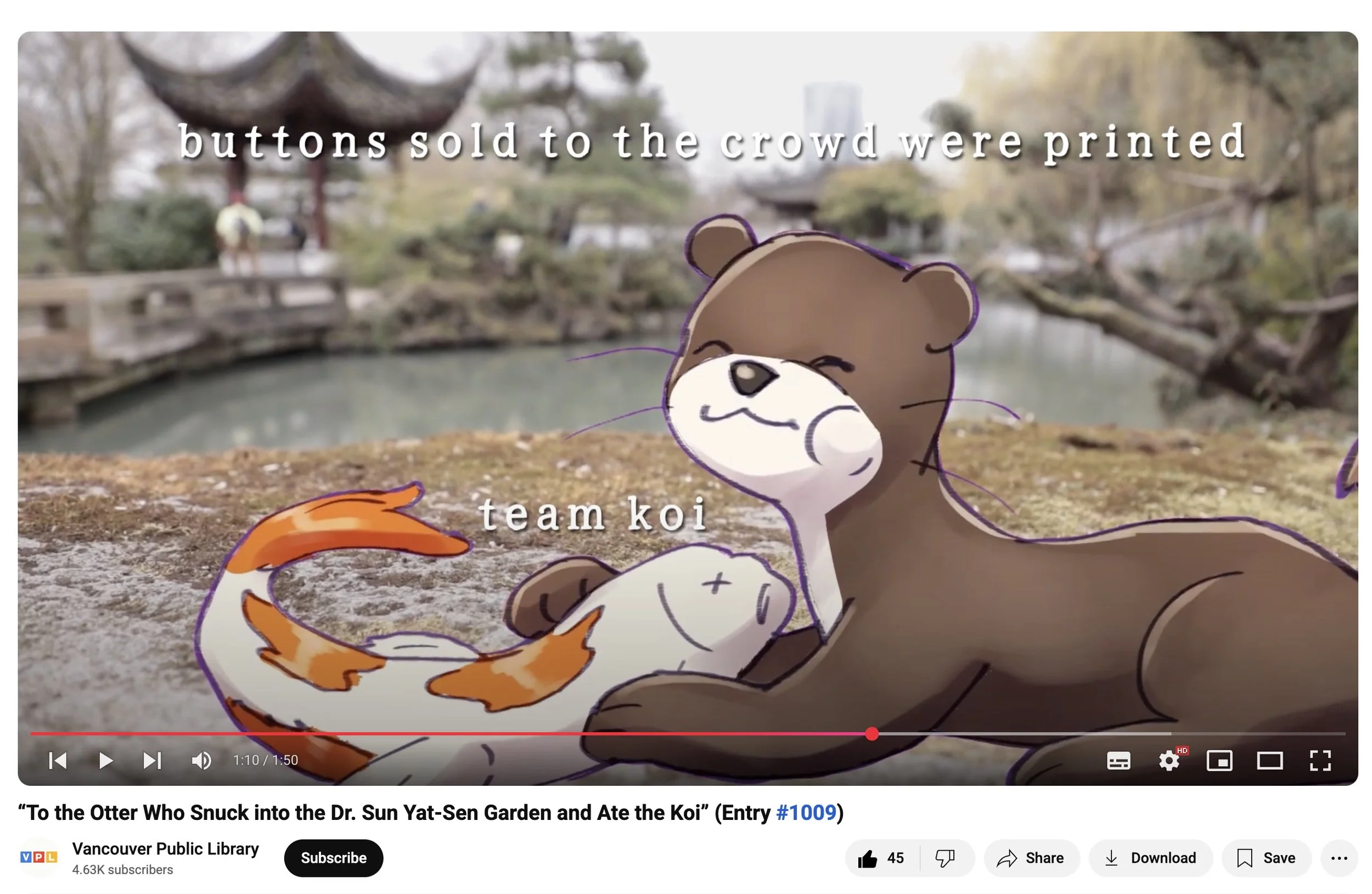 City Poem Contest Entry #1009. Team: Derian Sera, Trisha Wong, Emmanuel Navas. Location: Dr. Sun Yat-Sen Classical Chinese Garden (Strathcona) and Downtown Eastside. SFU IAT 344 (Term Two). Click on image to watch.
