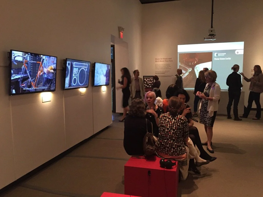 At the opening of "All Together Now", Museum of Vancouver, showing SIAT student films.