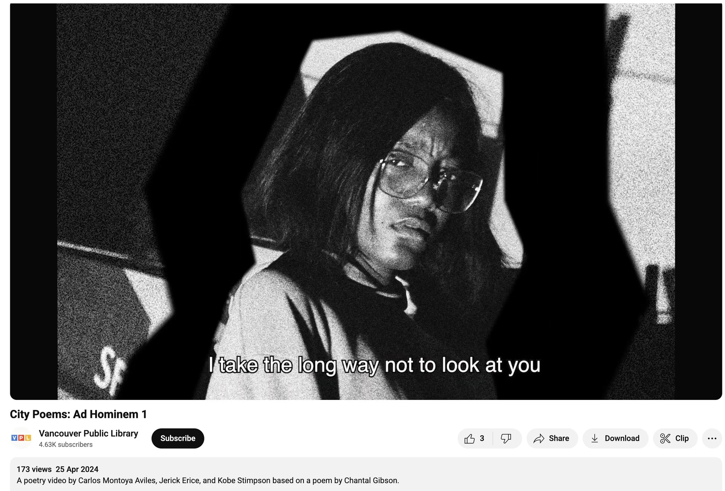 A poetry video by Carlos Montoya Aviles, Jerick Erice, and Kobe Stimpson based on a poem by Chantal Gibson. Click on image to watch.