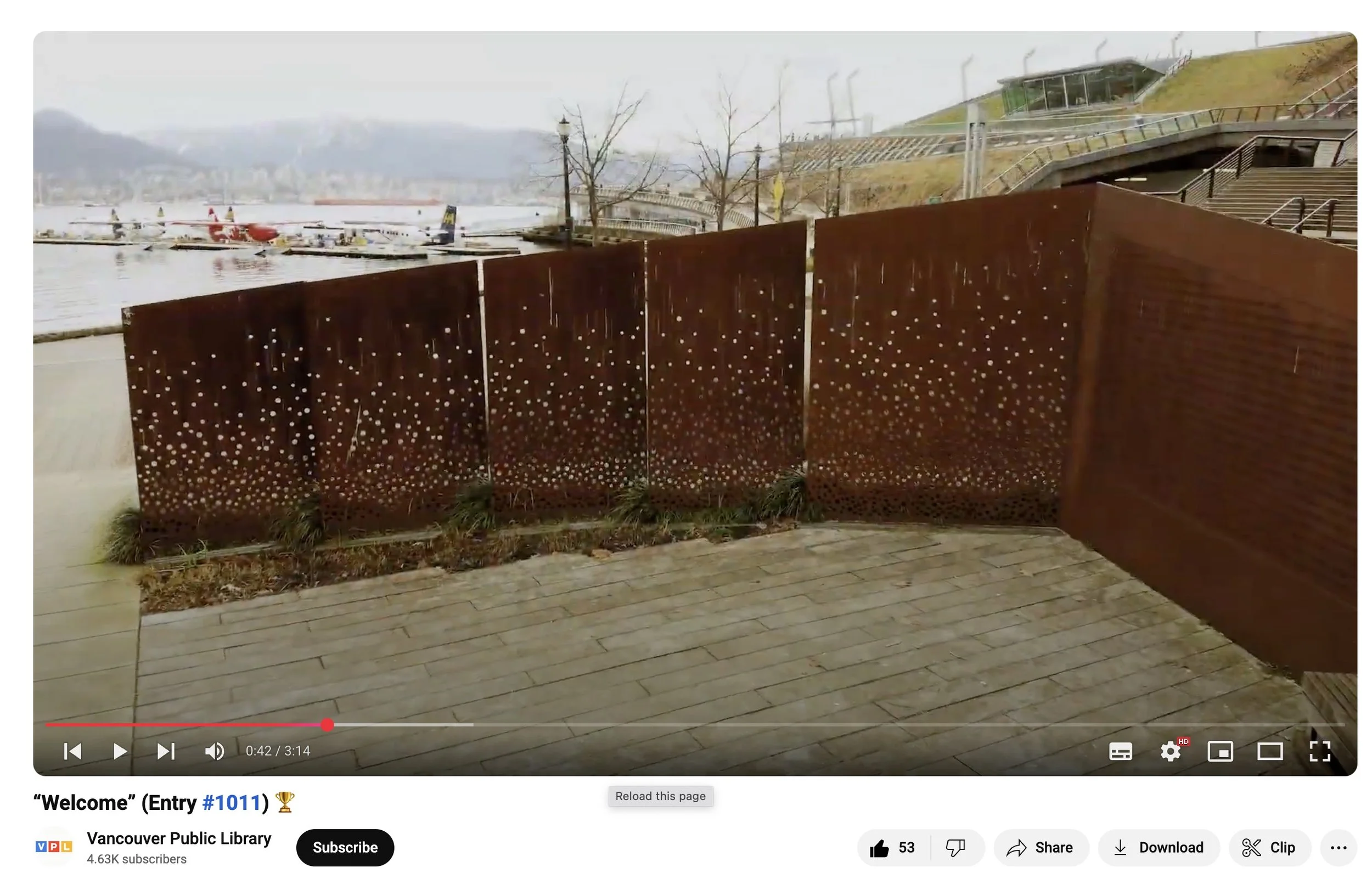 City Poem Contest Entry #1011. Best documentary style poetry video winner.
Team: Kais Neffati, Bhalinder Singh Oberoi, Ishmael Togi, Minh Truong. Location: Coal Harbour. SFU IAT 344 (Term Two). Click on image to watch.