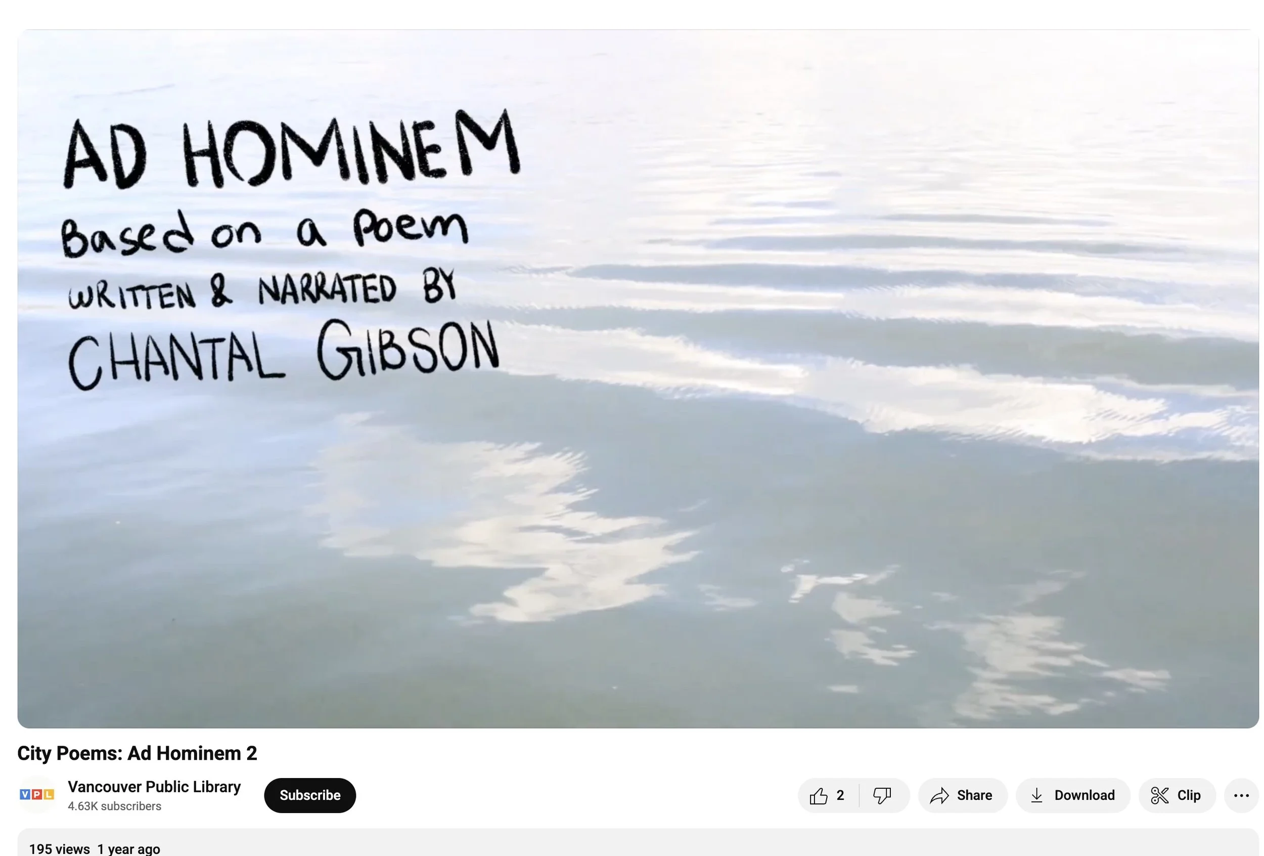 A poetry video by Kitty Cheung, Brent Waldbillig, Rania Abdulaziz, and Patricia Sugiarta based on a poem by Chantal Gibson. Click on image to watch.