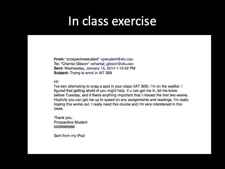 IAT 103W Introductory Class Slides. Developed by Chantal Gibson.