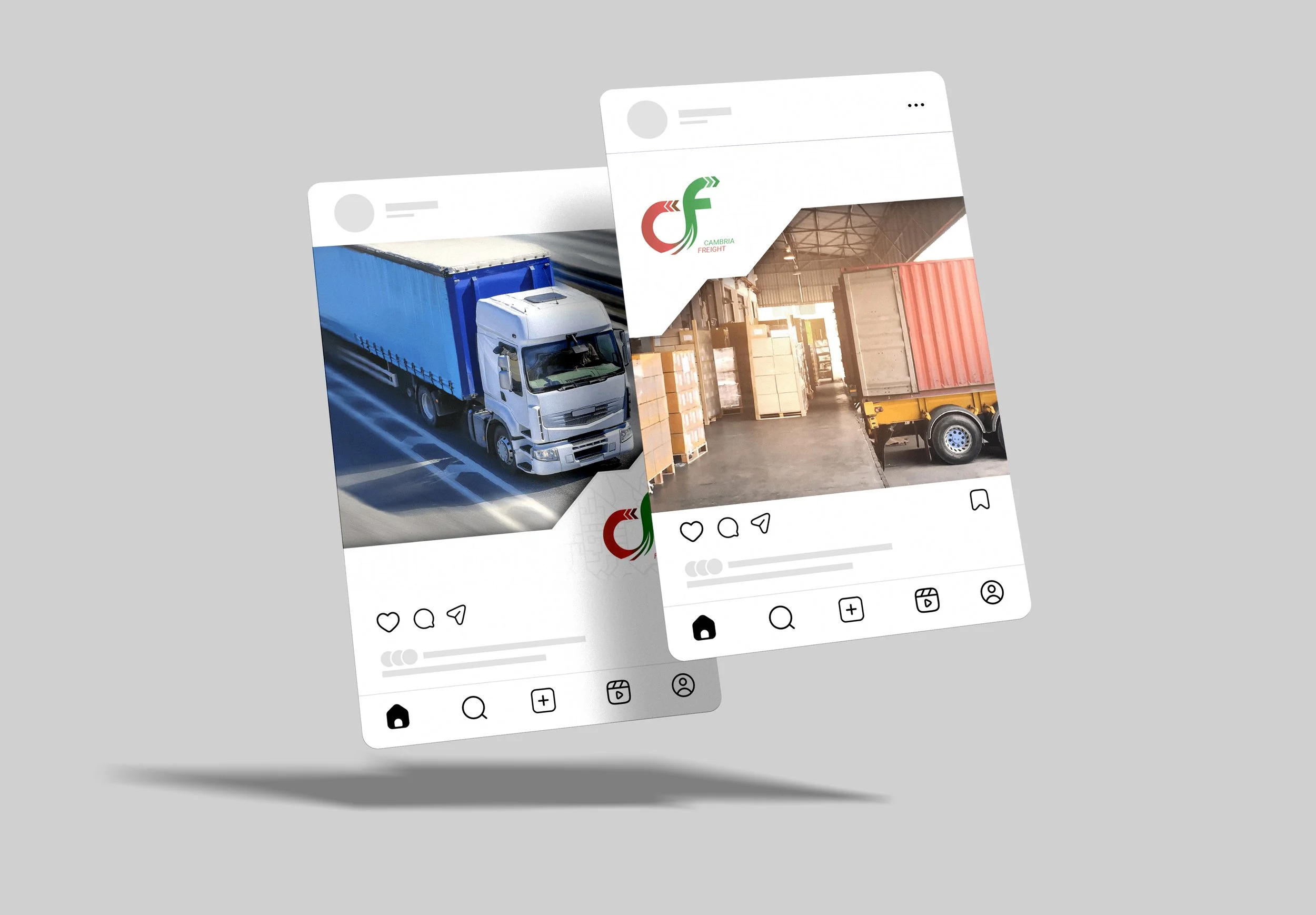 Cambria Freight social media post designs
