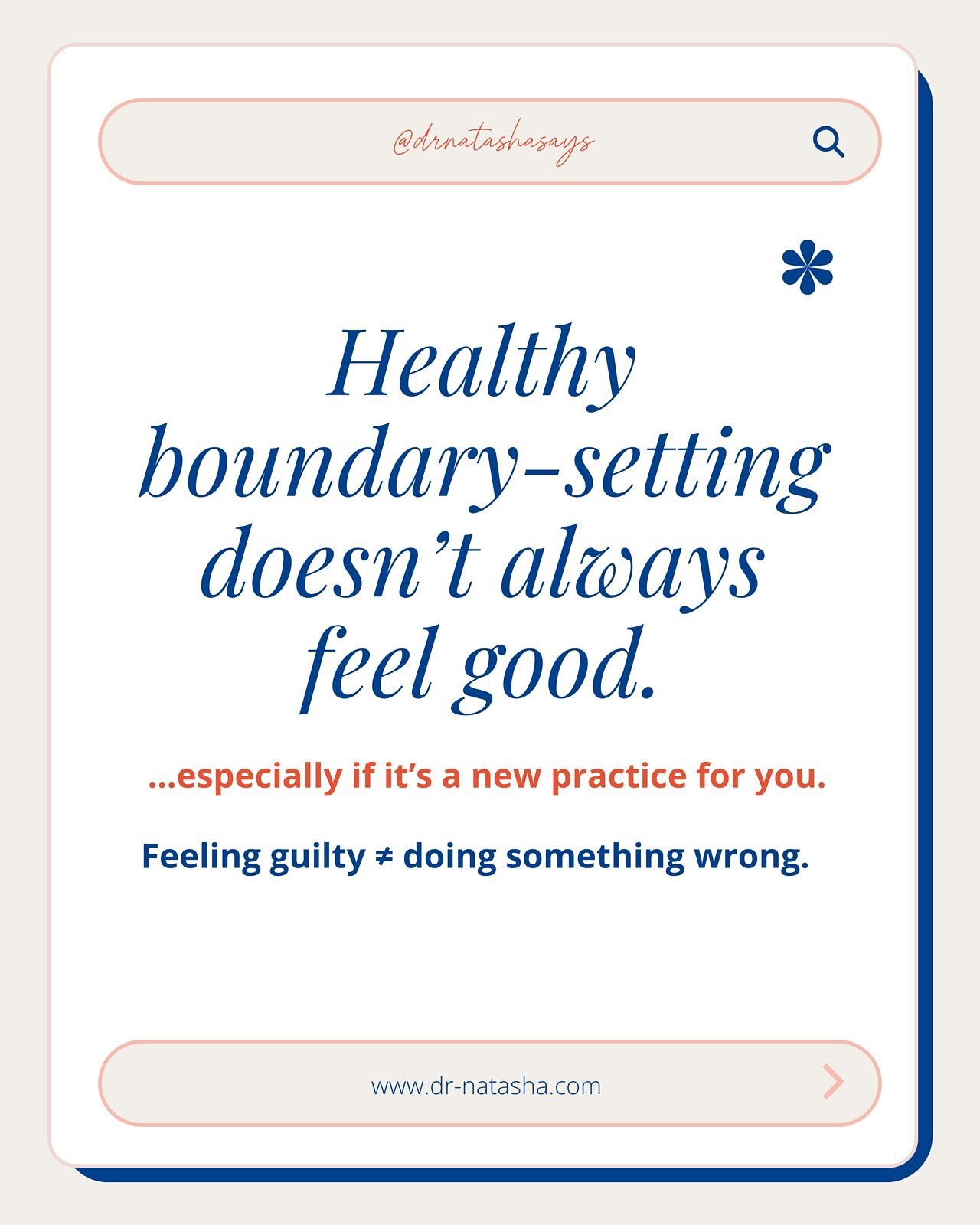 Just because guilt shows up when you set a boundary, doesn&rsquo;t mean the boundary is wrong.

💭 Guilt can be helpful, but it can also be misleading, especially if you&rsquo;ve been taught to prioritize other people&rsquo;s comfort over your own ne
