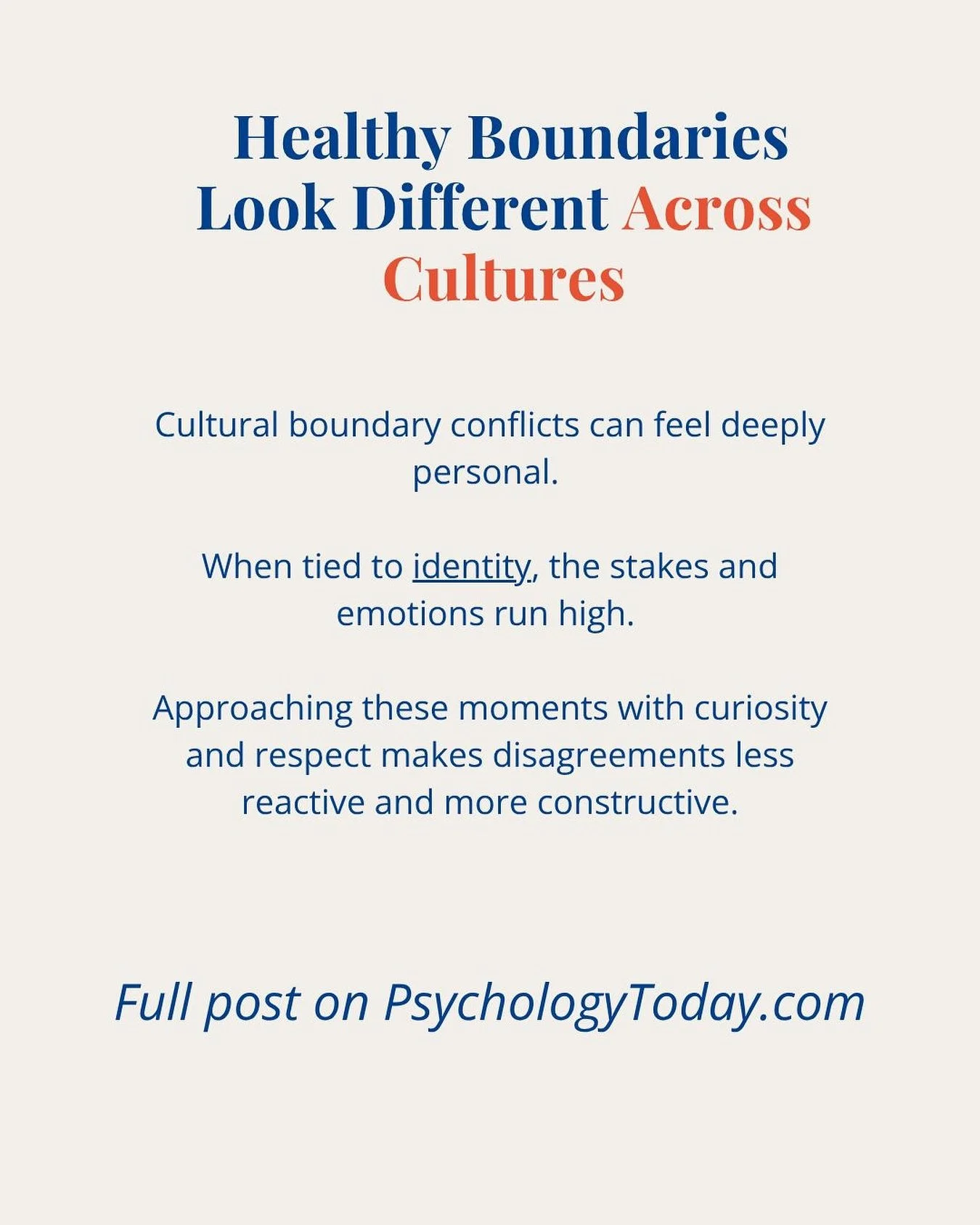 💬 “That’s just how our family does things.”
Ever heard that when trying to set a boundary?
Cultural norms around respect, closeness, privacy, or emotional expression can clash — even within the same family.
When boundaries