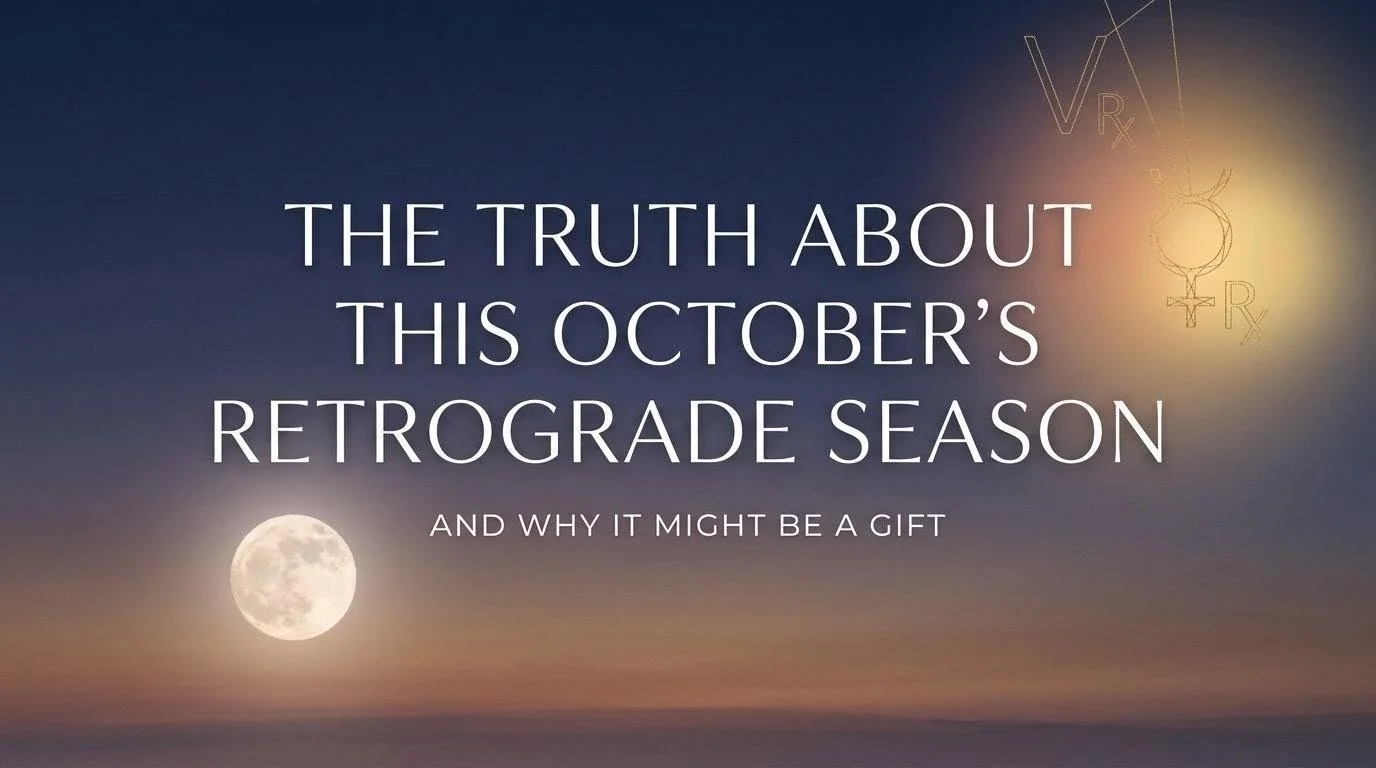 This October's Retrograde Season, moon graphic title banner