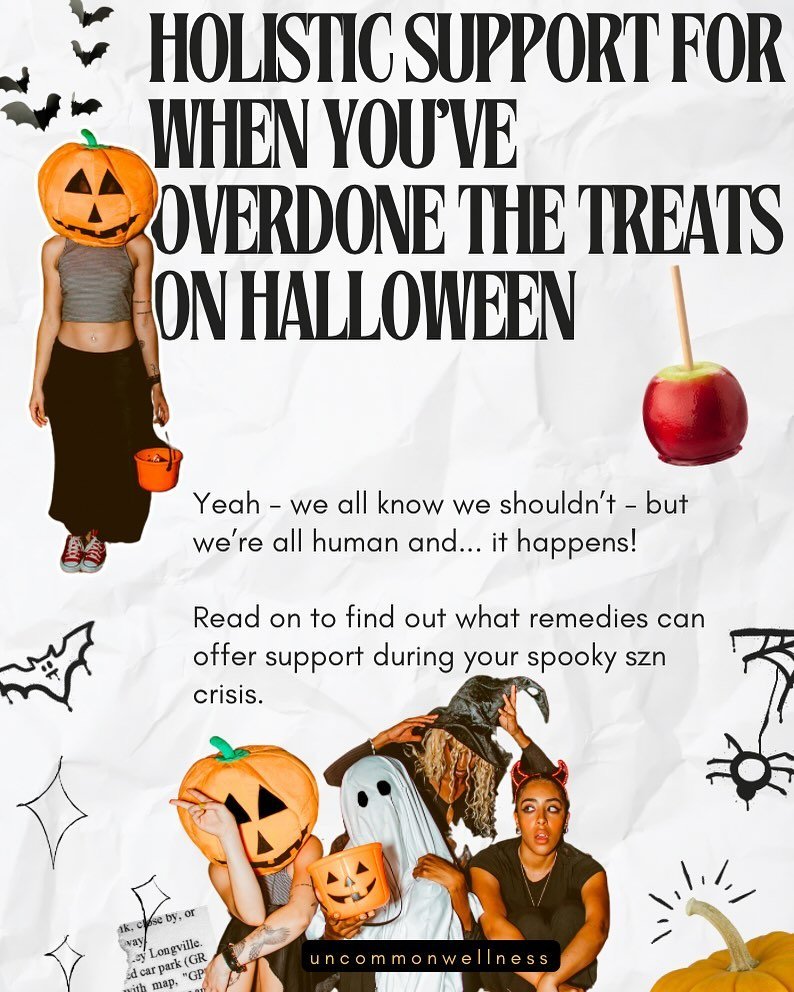Overdid it a bit on the treats this Halloween? Don&rsquo;t worry.. I got you! 

Also great tips if you have kids who maybe snuck an extra snack (or five) and are complaining of a stomachache&mdash;or the REAL horror story, they&rsquo;re up in the mid