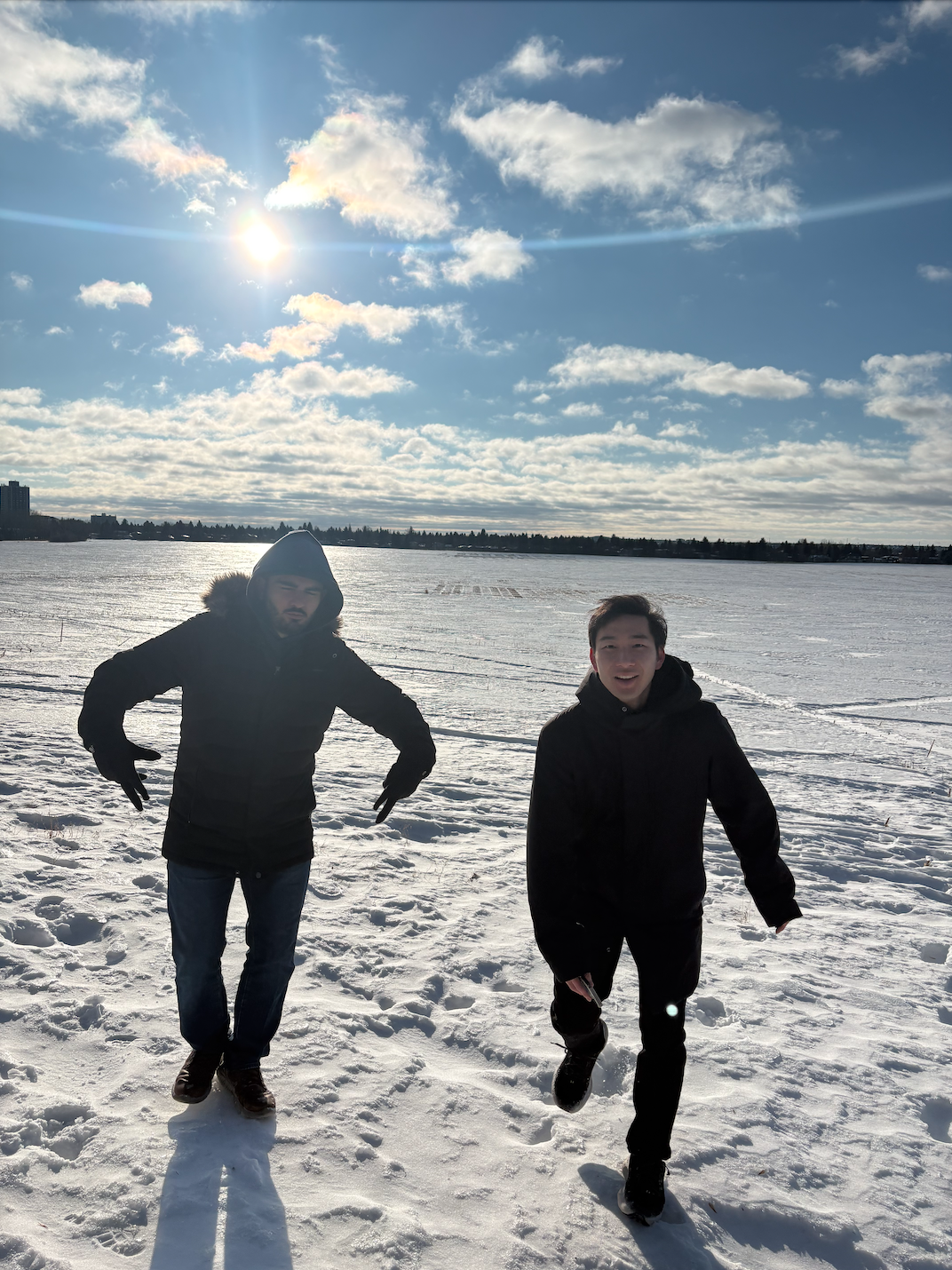 GAPSS' VP Events and VP Finance getting silly on a frozen west240 field.
