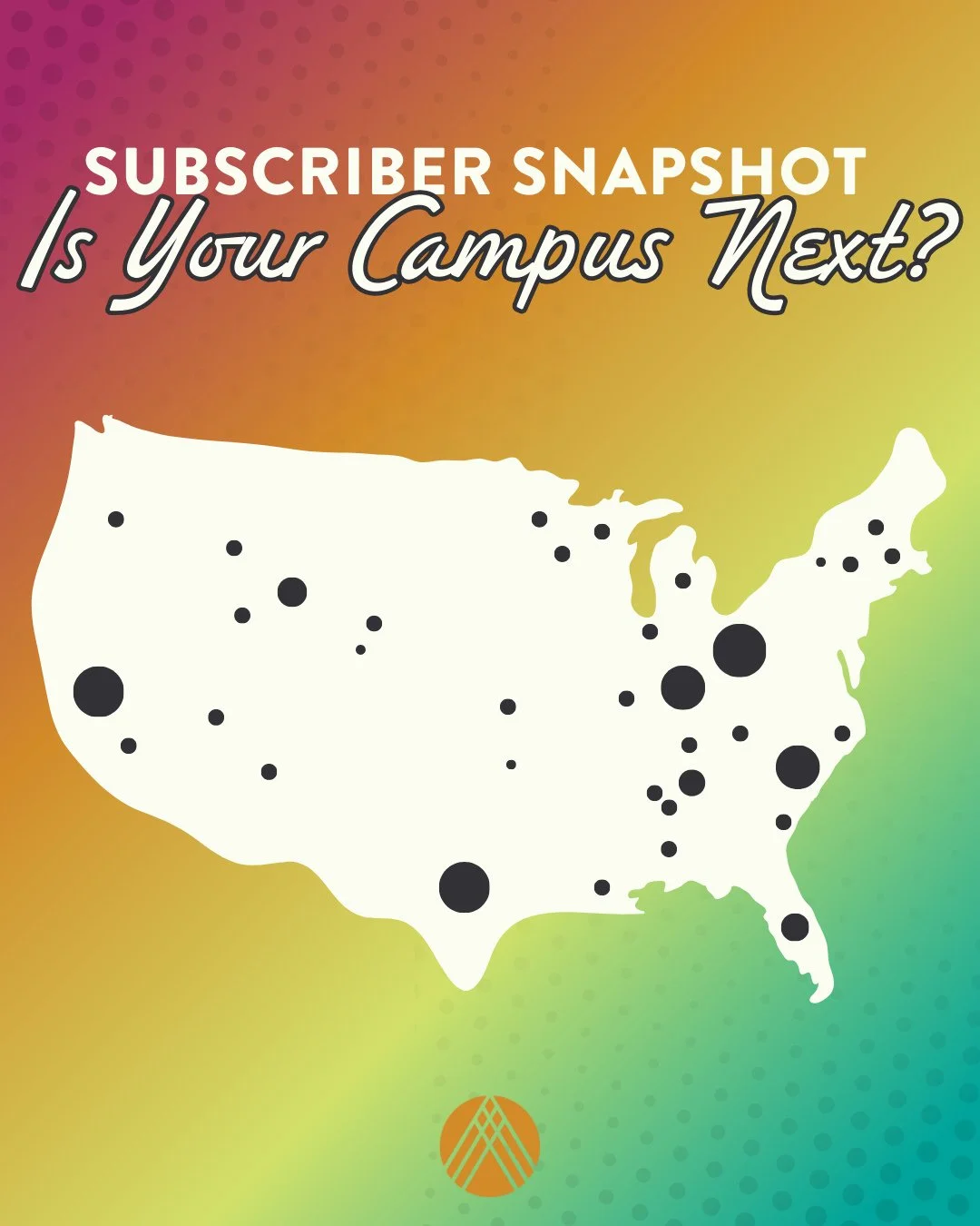 Over 110 campuses across 34 states (and Canada!) are locked in as a 2026 AFLV Campus Subscriber 🌎✨⁠
⁠
Shoutout to our current top 5: Ohio, California, Texas, Indiana and North Carolina. See your region on the map? Tag your campus to make your voice 