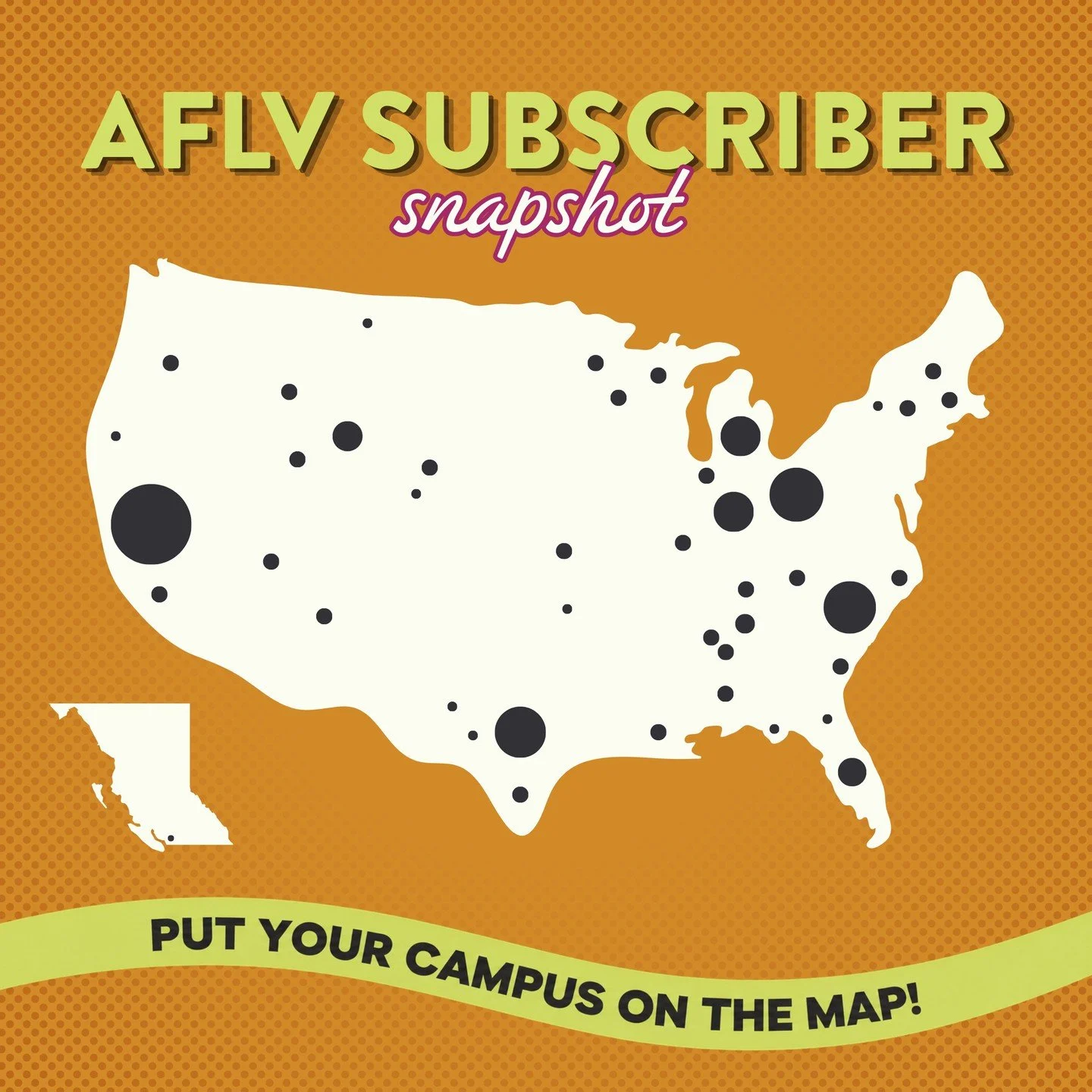 It&rsquo;s time for a 2027 Campus Subscriber snapshot! 🗺️ ✨ 113 campuses across 34 states (and Canada!) have already made it official as 2027 AFLV Campus Subscribers!⁠
⁠
And a shoutout to our current top 7 states leading the way: California, Ohio, T