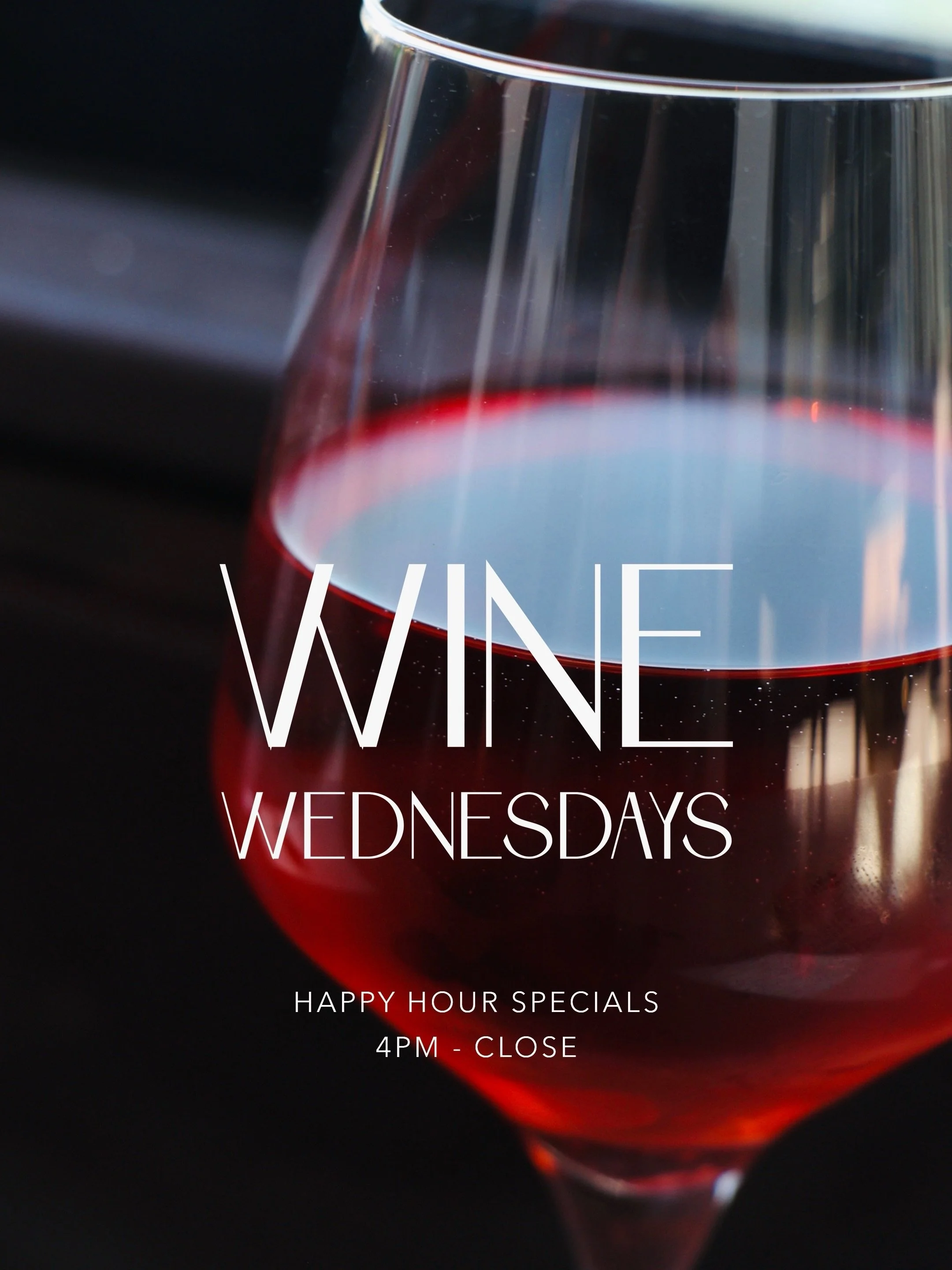 🍷 Wine Wednesday is almost here! 

✨ Thanks to everyone who joined us for our kickoff last week&mdash; let&rsquo;s keep the good times rolling &amp; the wine flowing! 

Join us every Wednesday for All-Night Happy Hour starting at 4 PM, followed by l