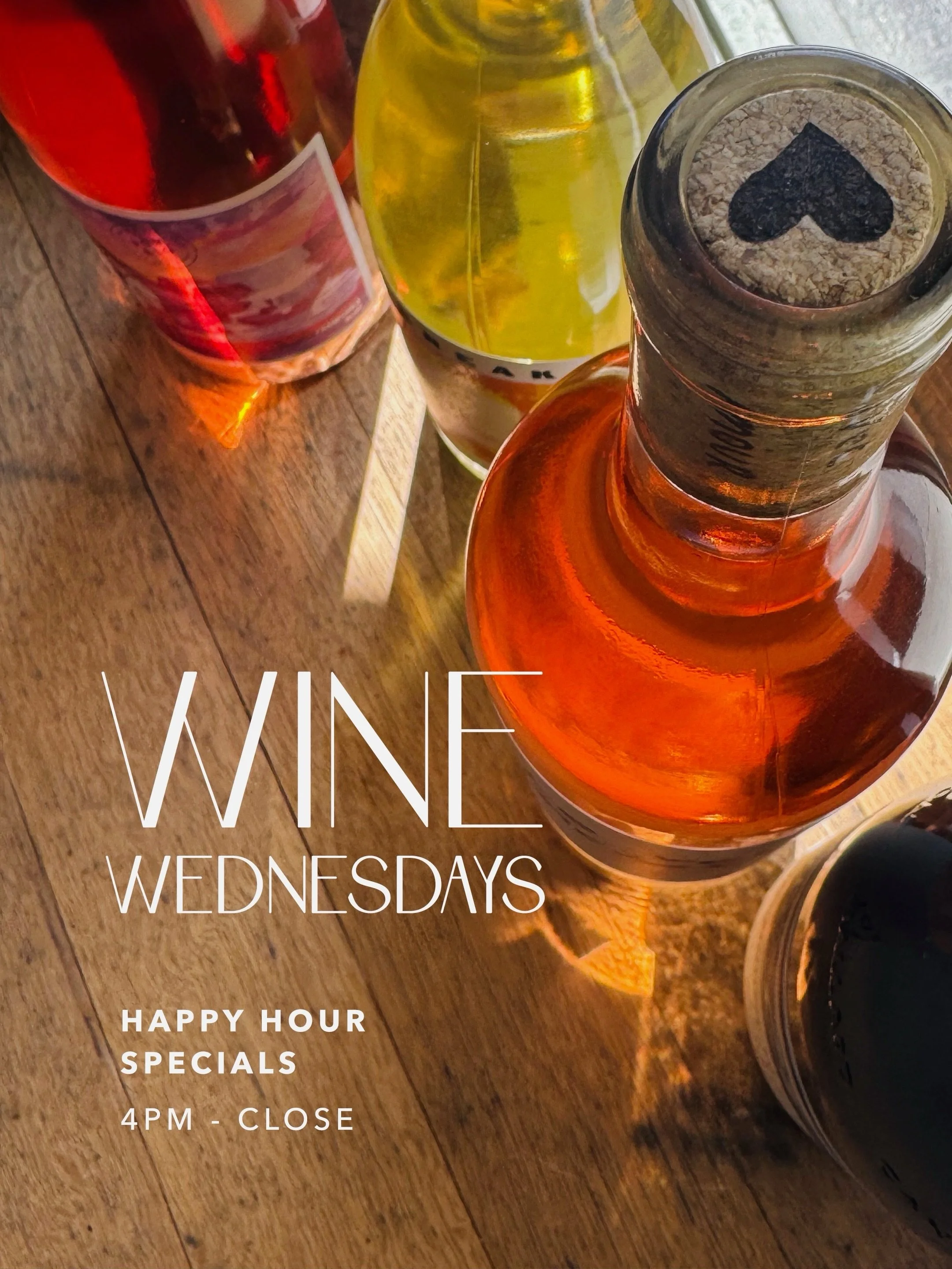 🍷 Wine Wednesday is back tomorrow&mdash; who&rsquo;s ready to sip, snack, and screen?

✨ Join us every Wednesday for All-Night Happy Hour Specials starting at 4 PM, plus live events in our cozy tasting room!

THE DEALS: 
🍾 10% OFF Featured Wine Bot
