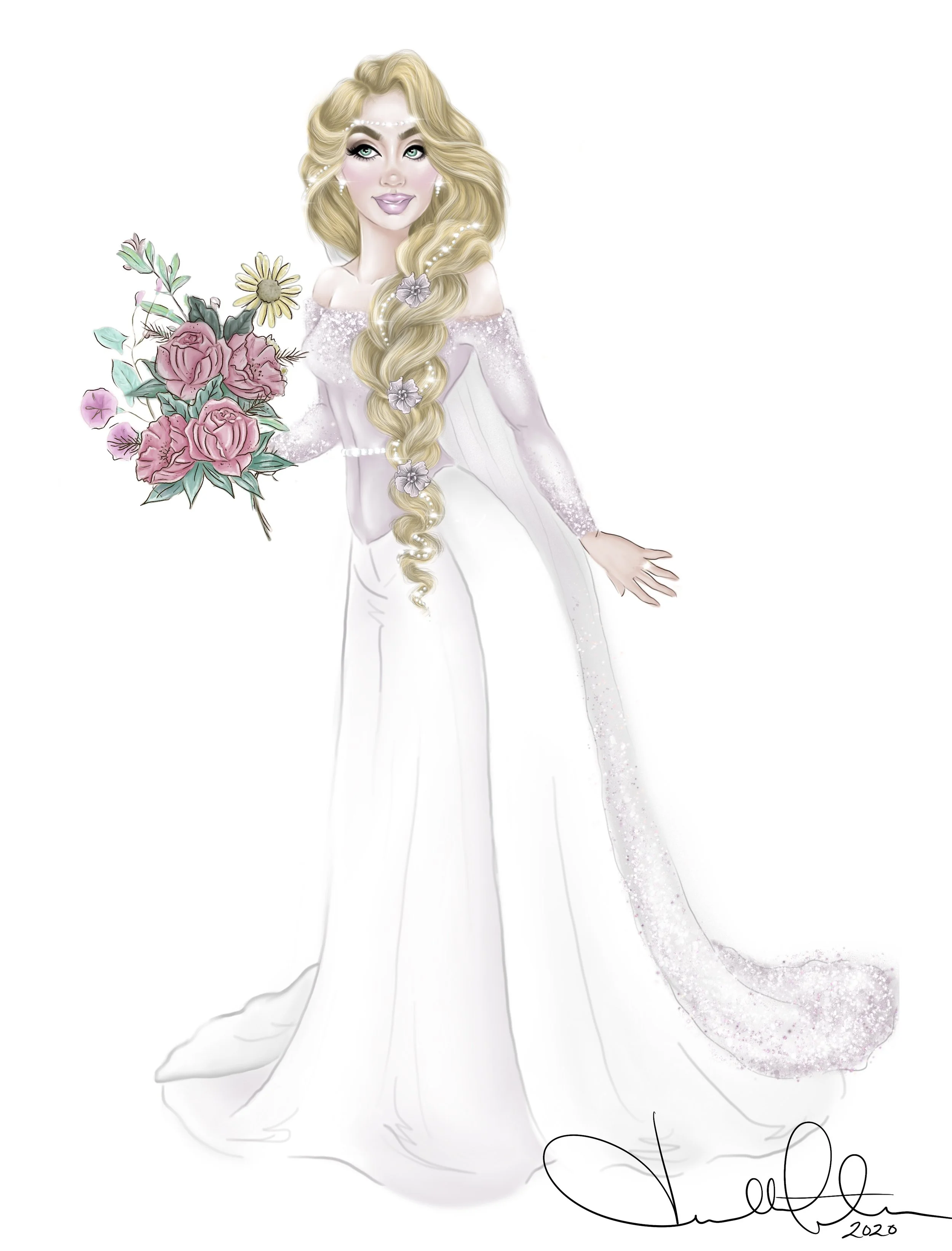 Original Princess Wedding Design - Rapunzel