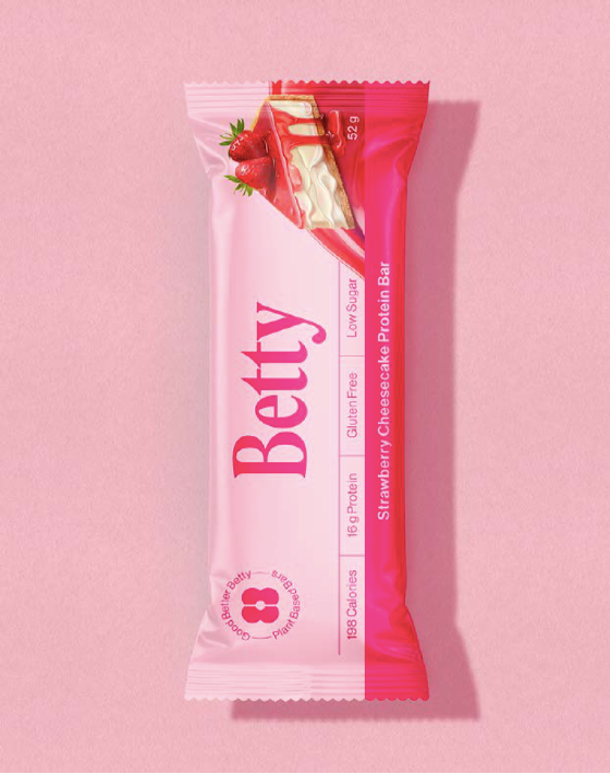 BETTY BARS: Strawberry Cheesecake protein bar