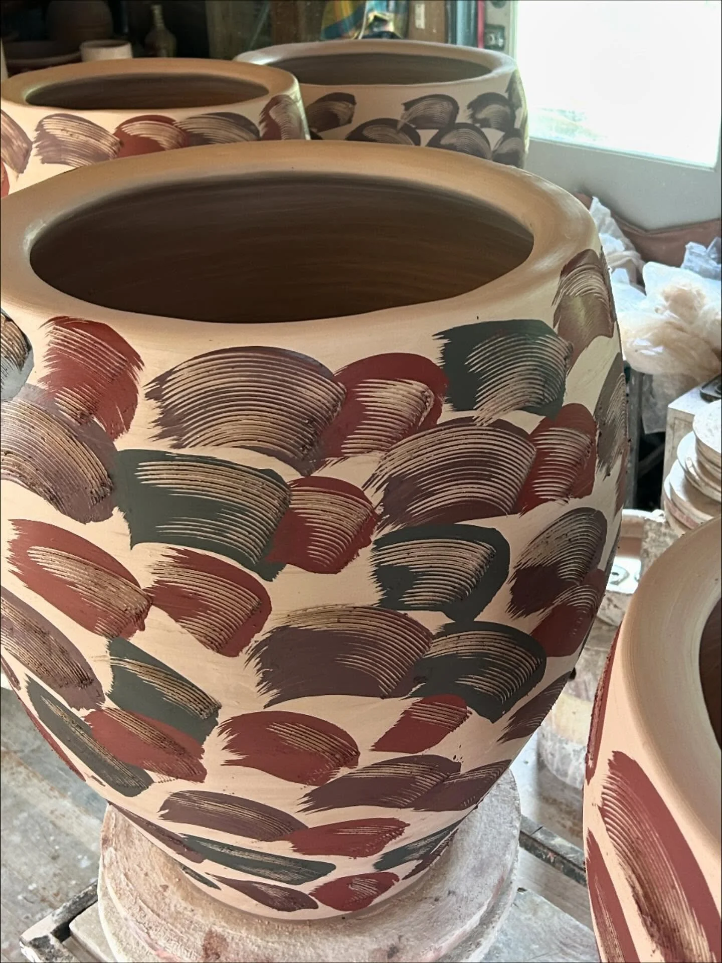 Back in the saddle at the Goose! #bigpots #handmade #australianpottery
