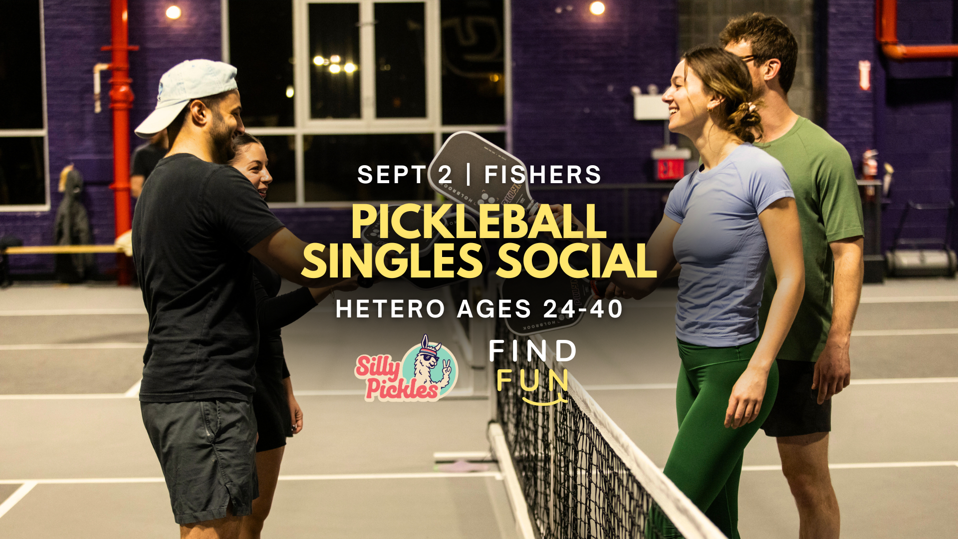Pickleball Singles Social Ages 25-40 | Fishers sponsored by Silly Pickles