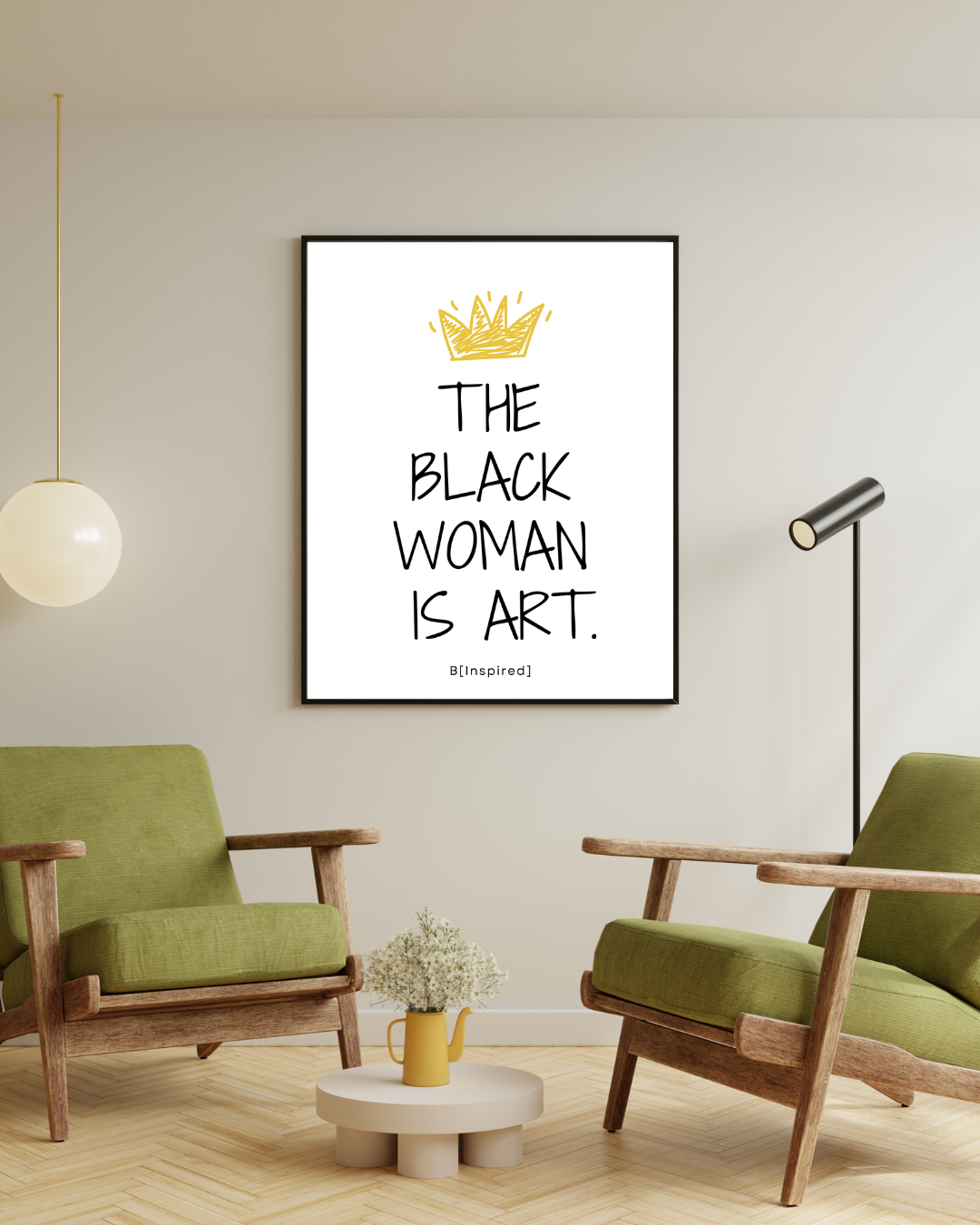 “The Black Woman Is Art” - Canvas Text