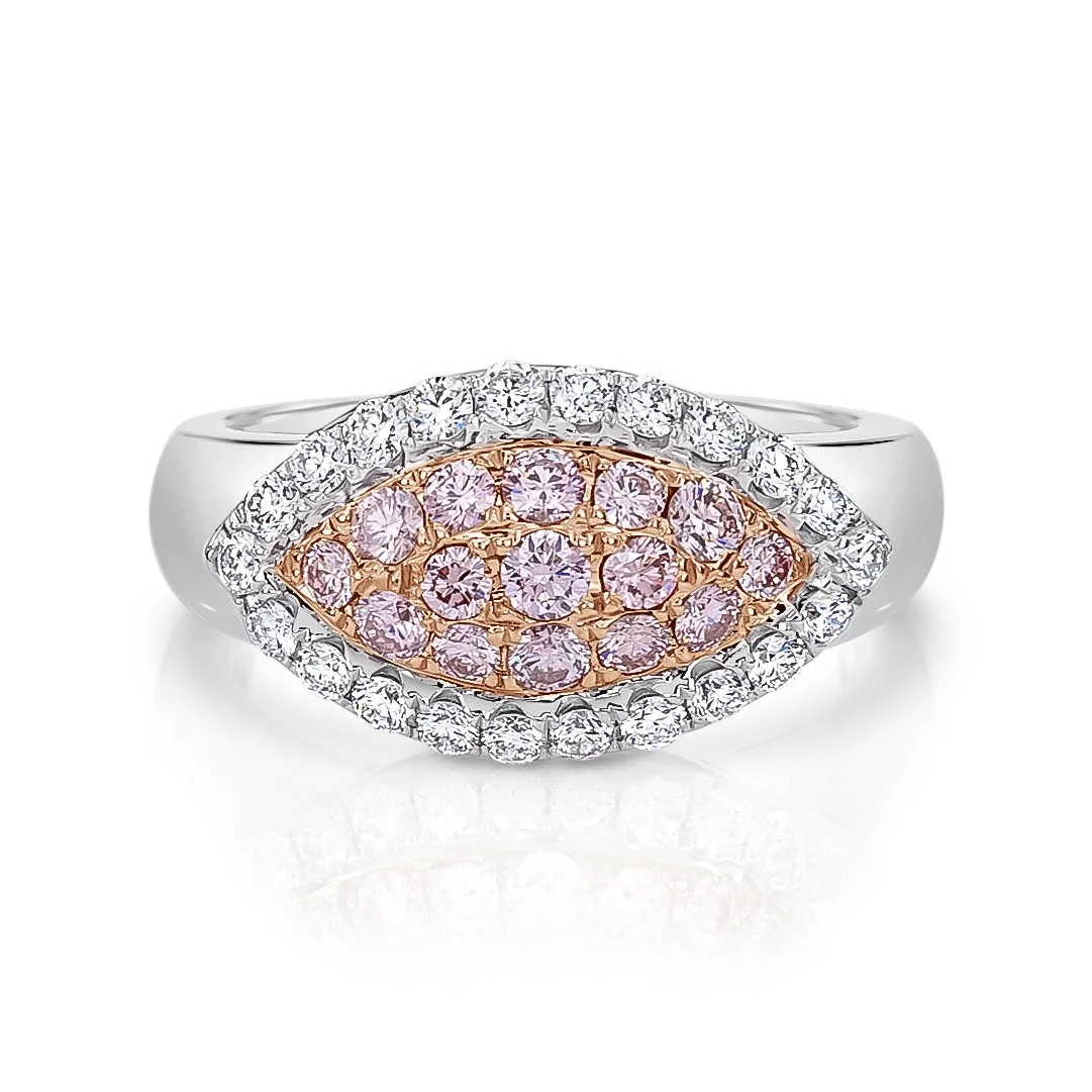 Argyle Marquise | Dress Ring | TDW 0.51ct  Round Brilliant Pink Diamonds