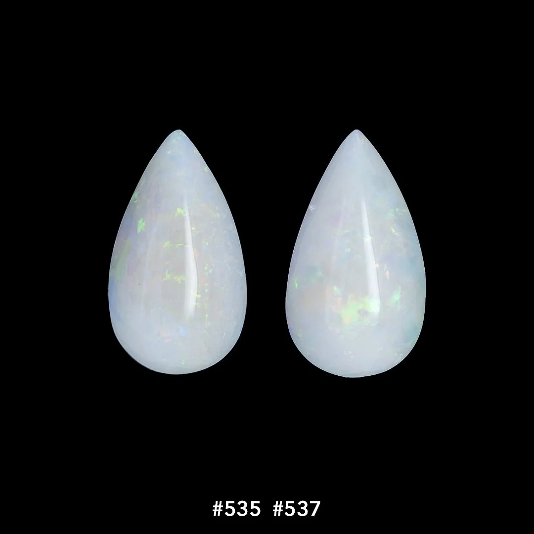 White Opal #535 7.15ct | #537 7.45ct (2 Pieces)