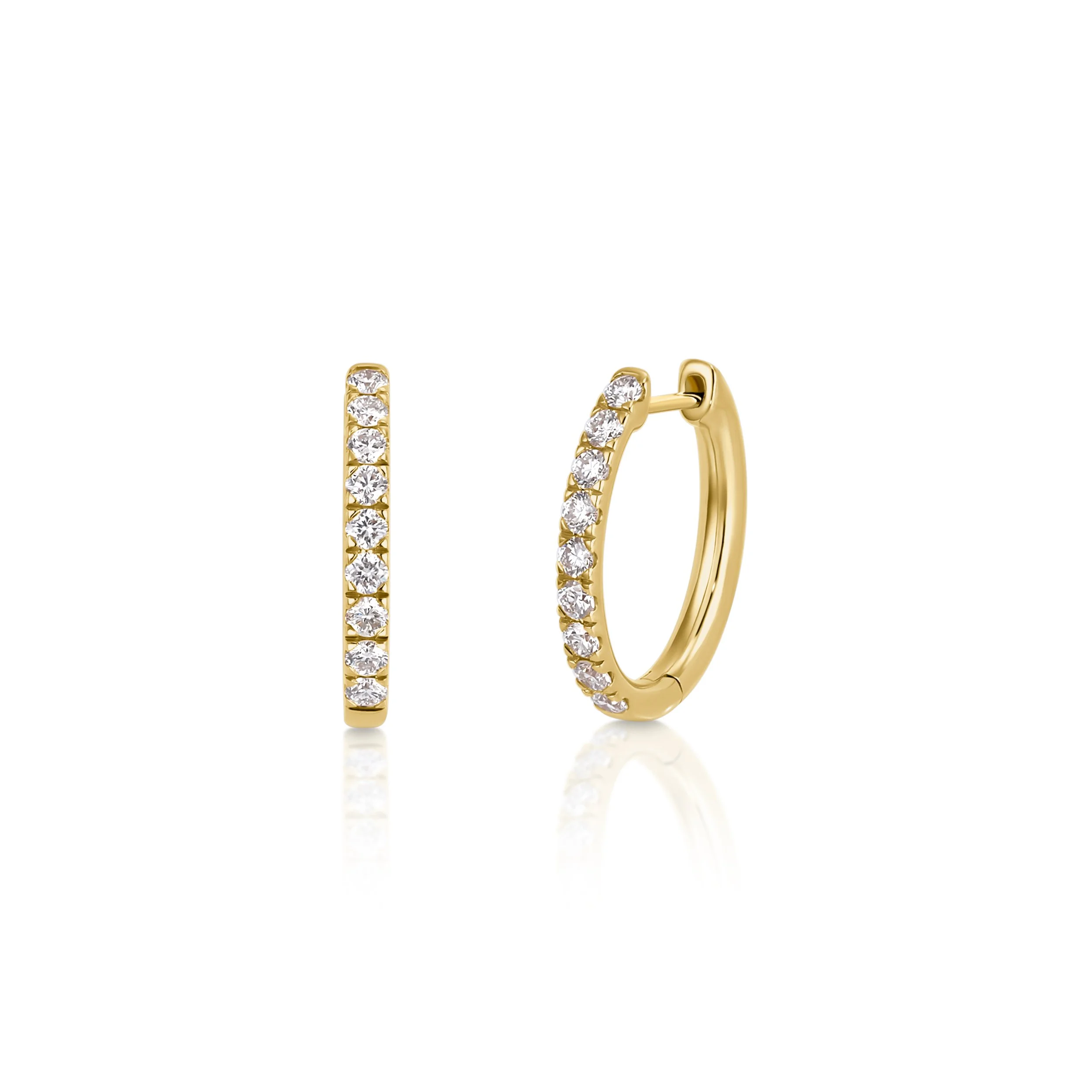 Earring | Huggies | TDW 0.50ct Round Brilliant Cut Diamonds | Yellow Gold