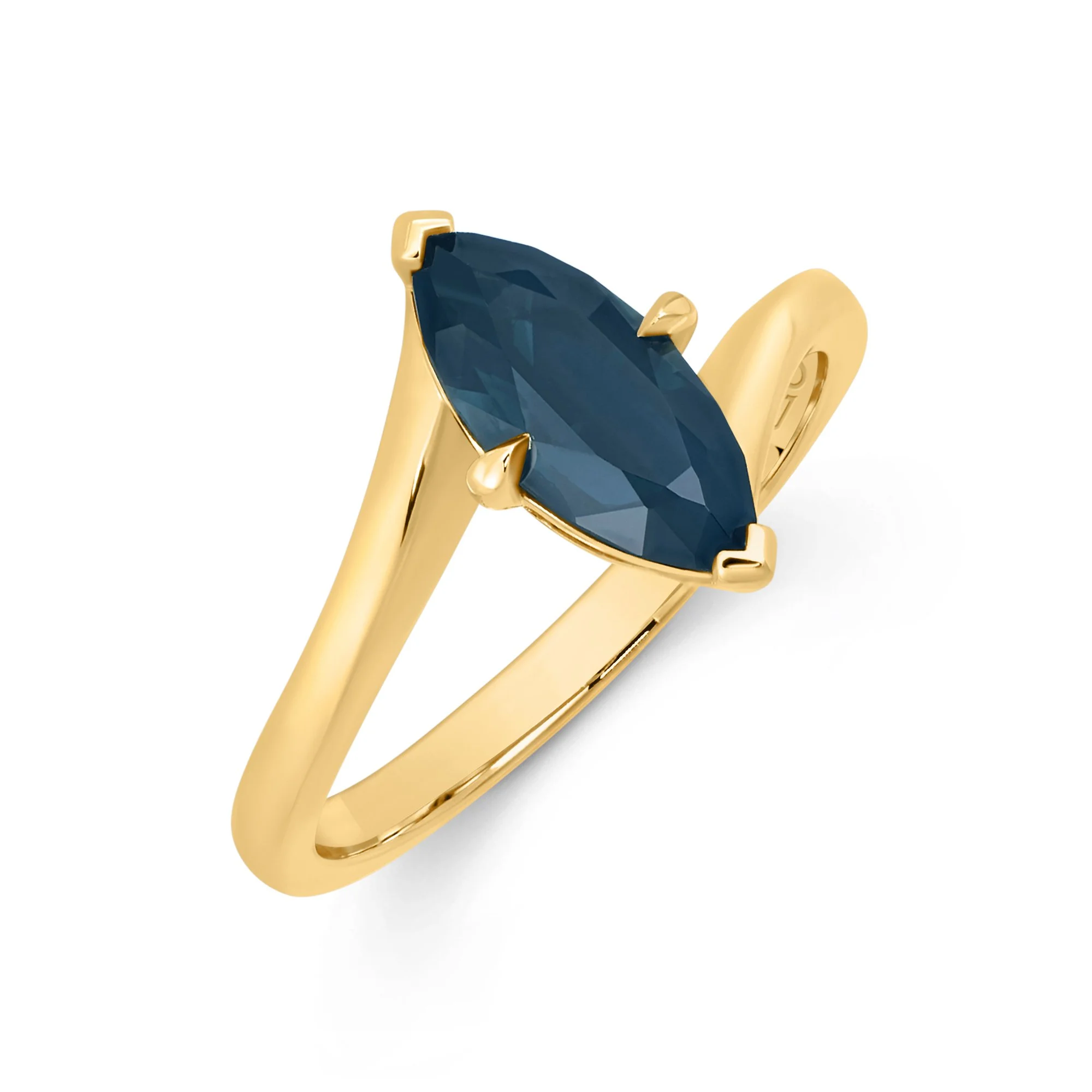 18ct YG 1.57ct Blue Marquise Sapphire Dress Ring 3_4.jpg