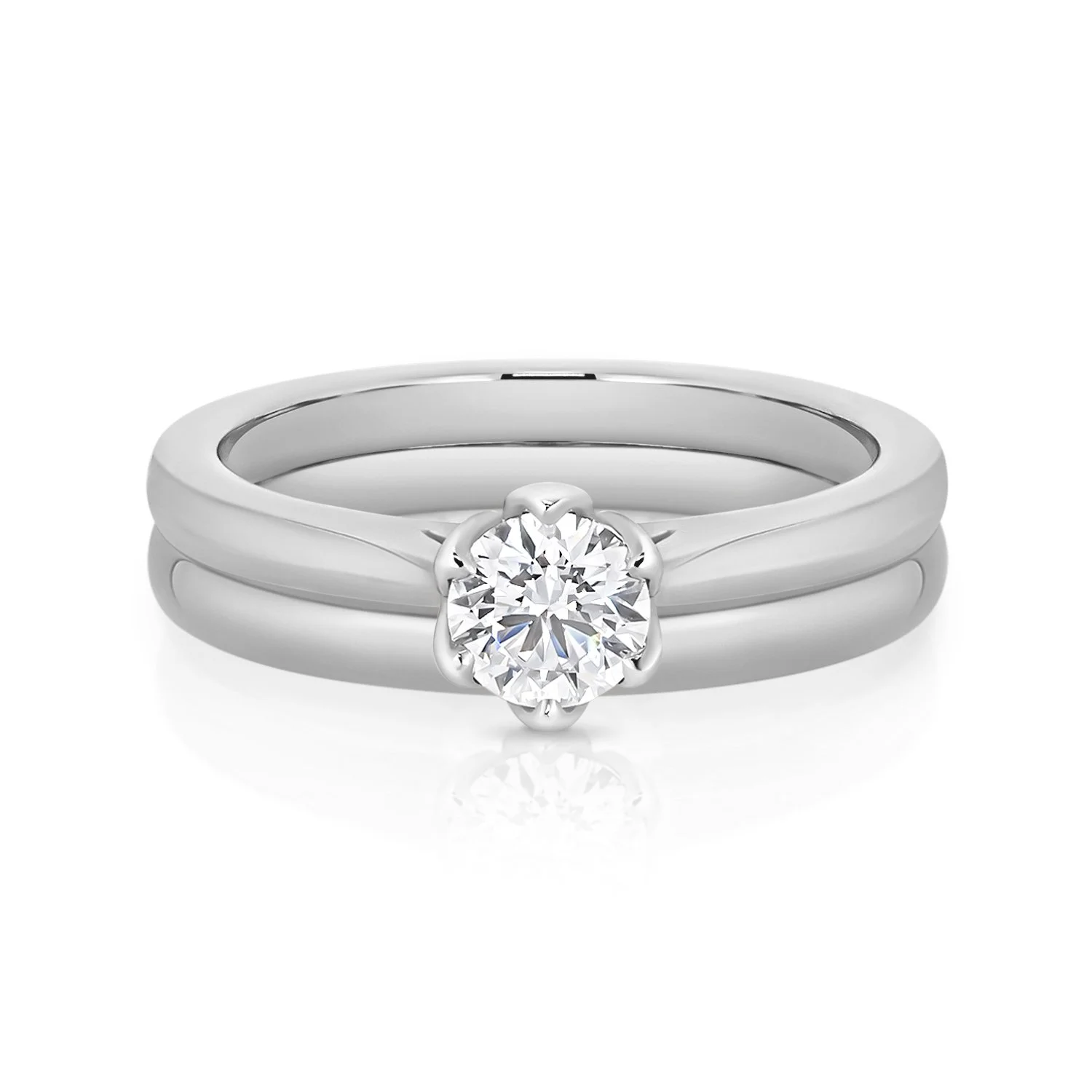 Pt 0.50ct RG Plain Tulip Engagement w:Plain Band.jpg