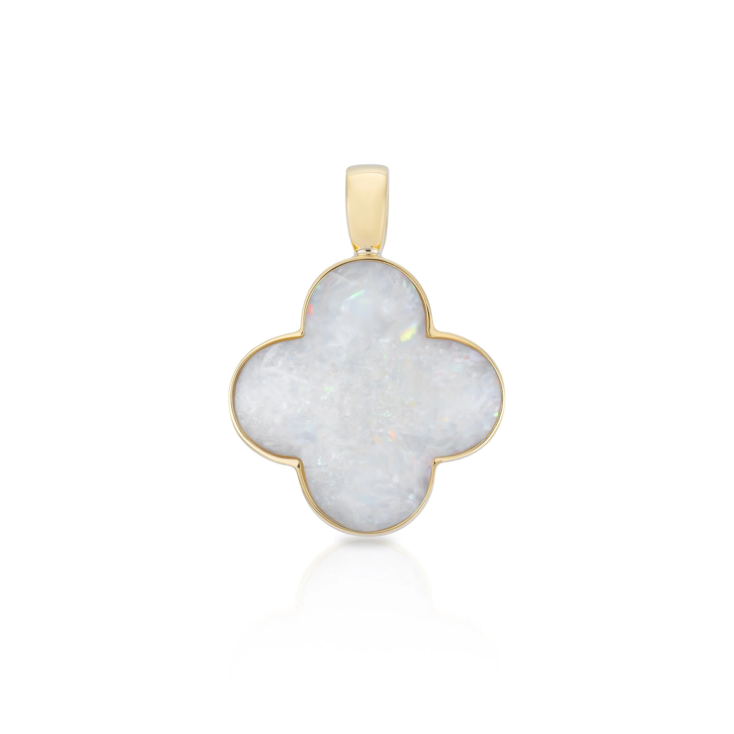 Pendant 9ct YG 1.79ct White Opal Clover.jpg