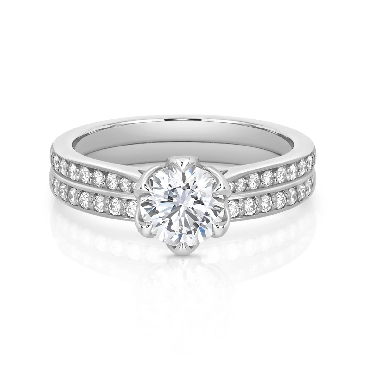 1.00ct Pt Diamond Engagement Ring with Diamond Band.jpg