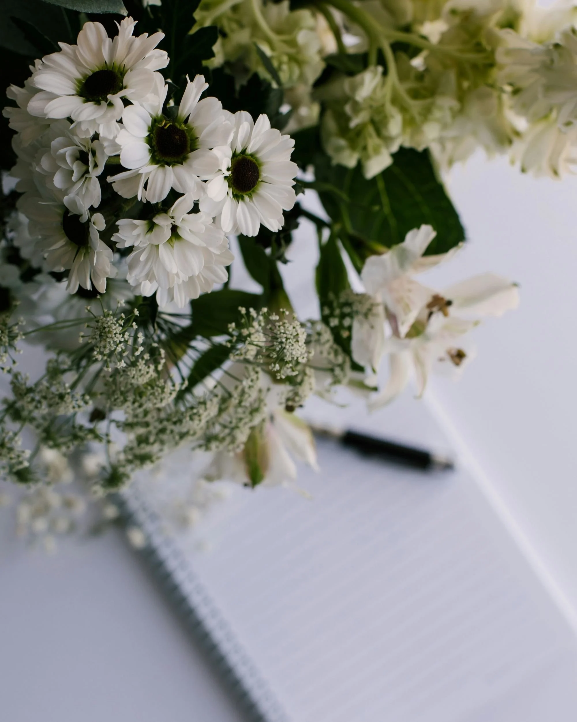 Notebook and florals