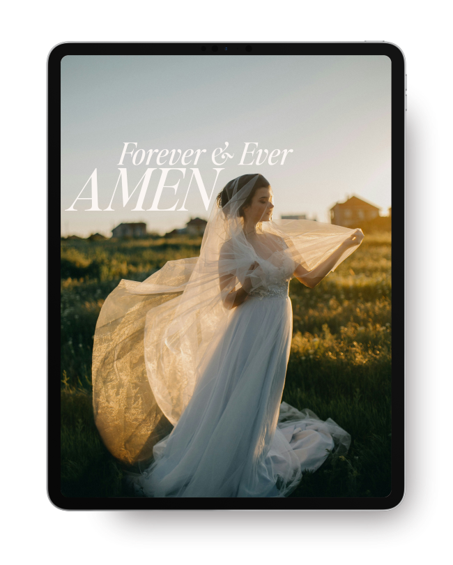 An ipad showing a marriage celebrants website with wedding industry copywriting over a image of a bride