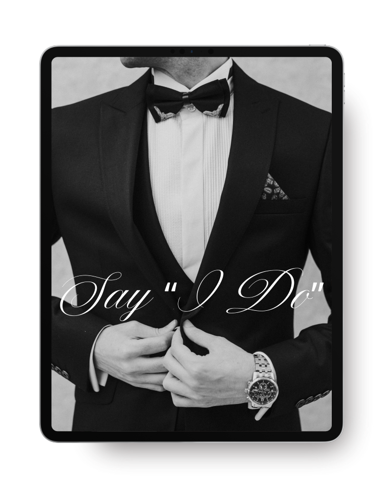 Ipad displaying a wedding planner's website