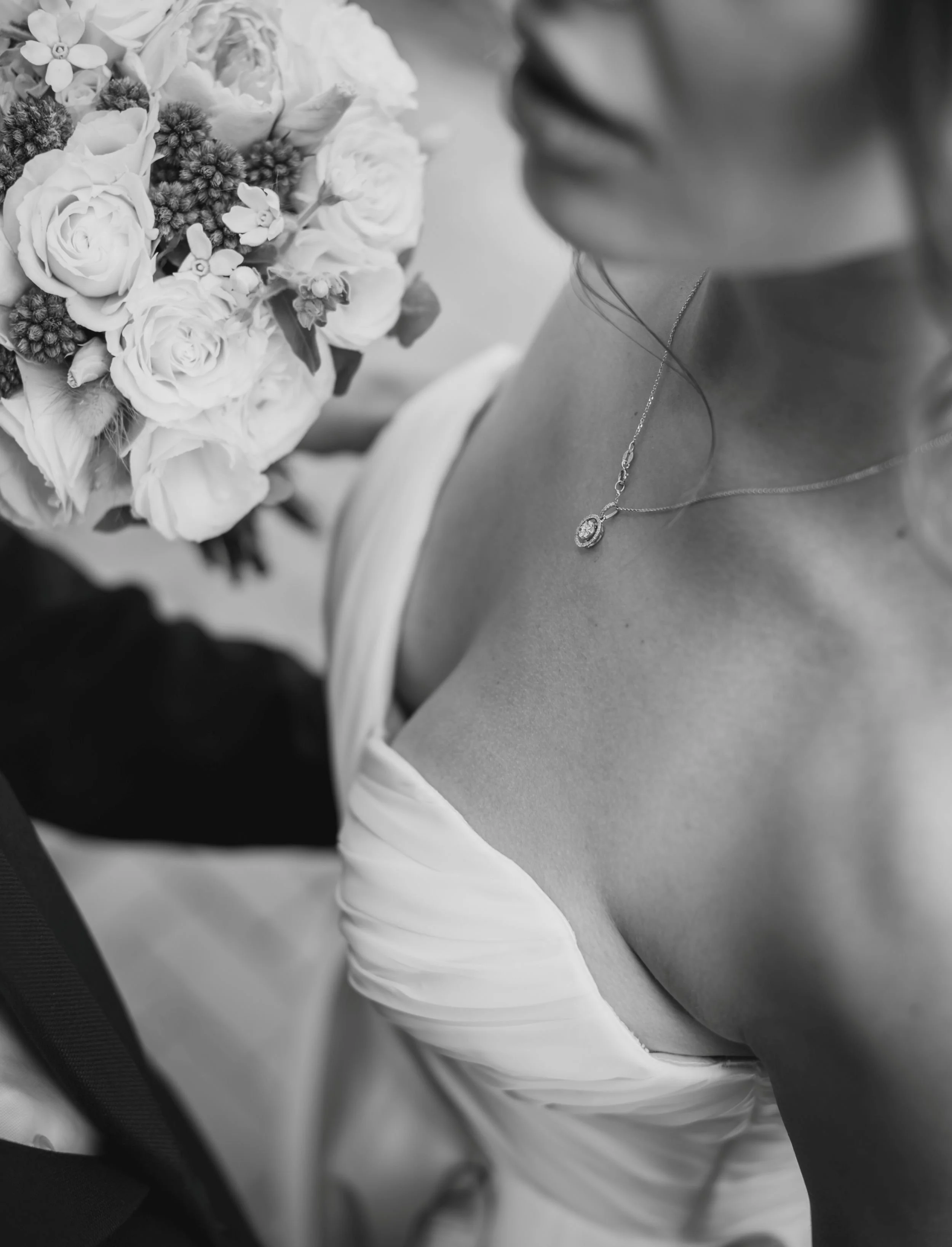 A beautiful bride with her bouquet