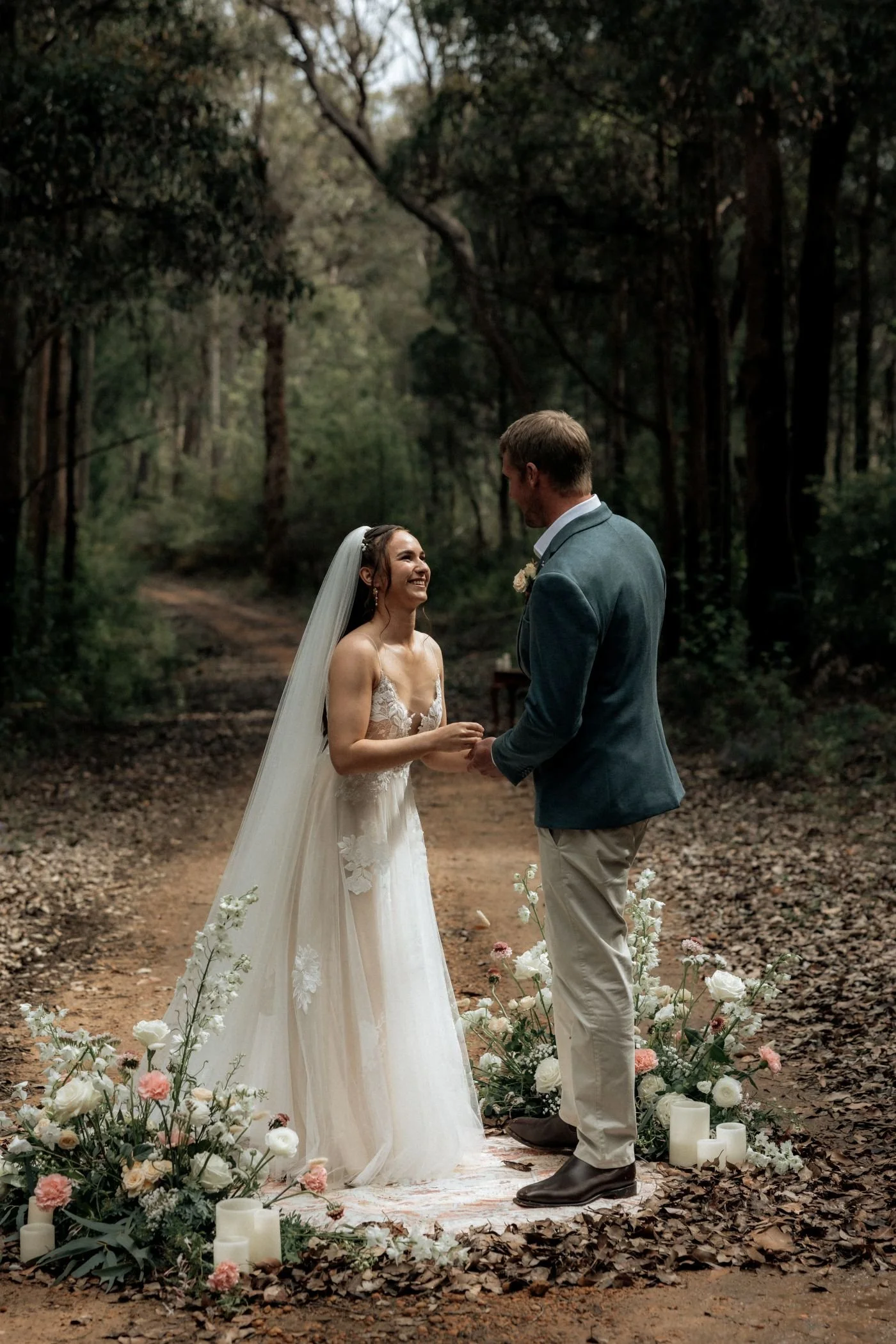 A micro wedding ceremony in the forest of Western Australia