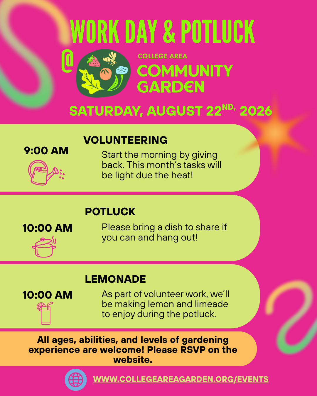 Volunteer Work Day + Potluck