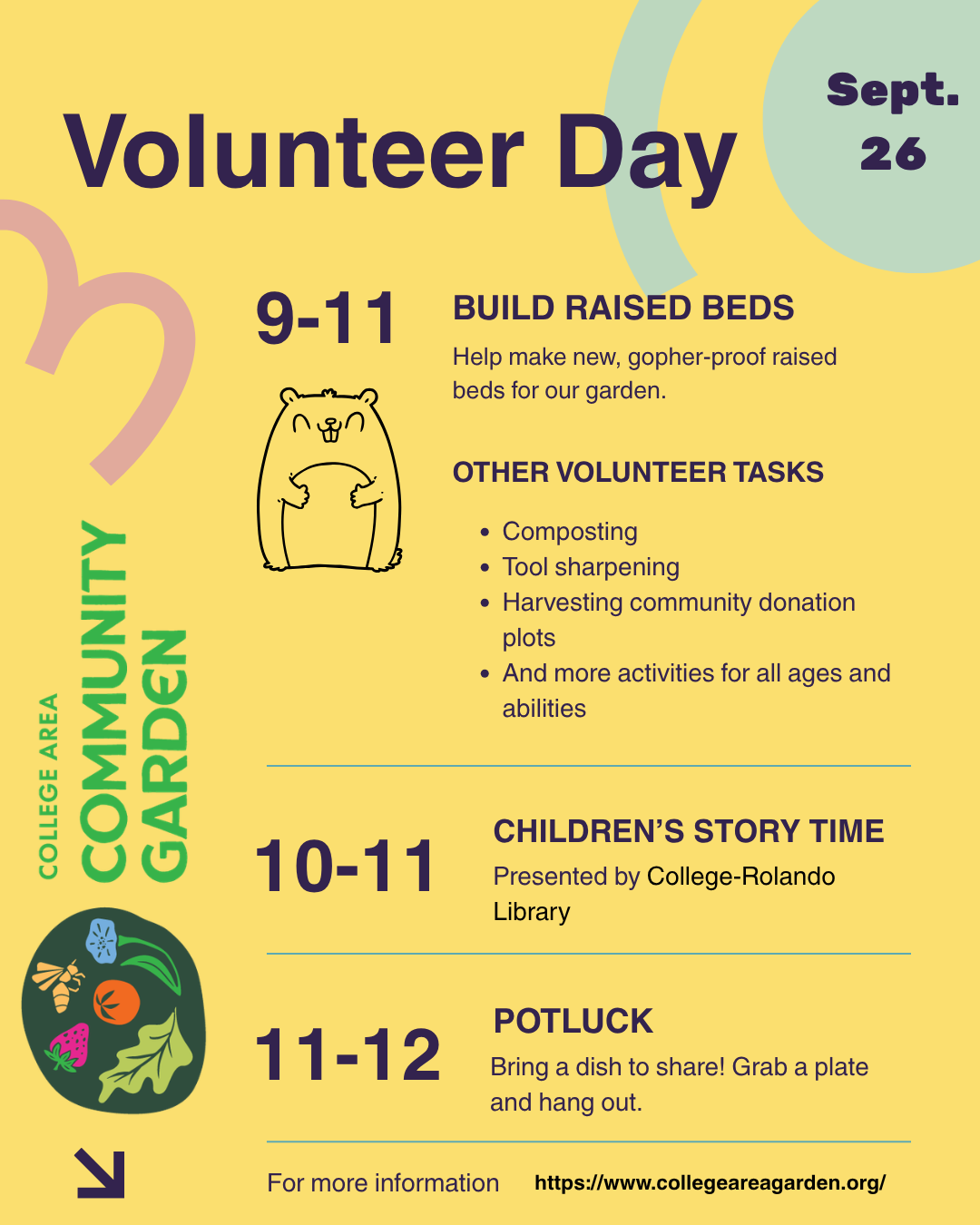 Volunteer Work Day + Potluck