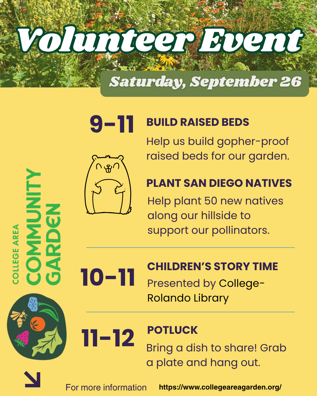 Volunteer Work Day + Potluck